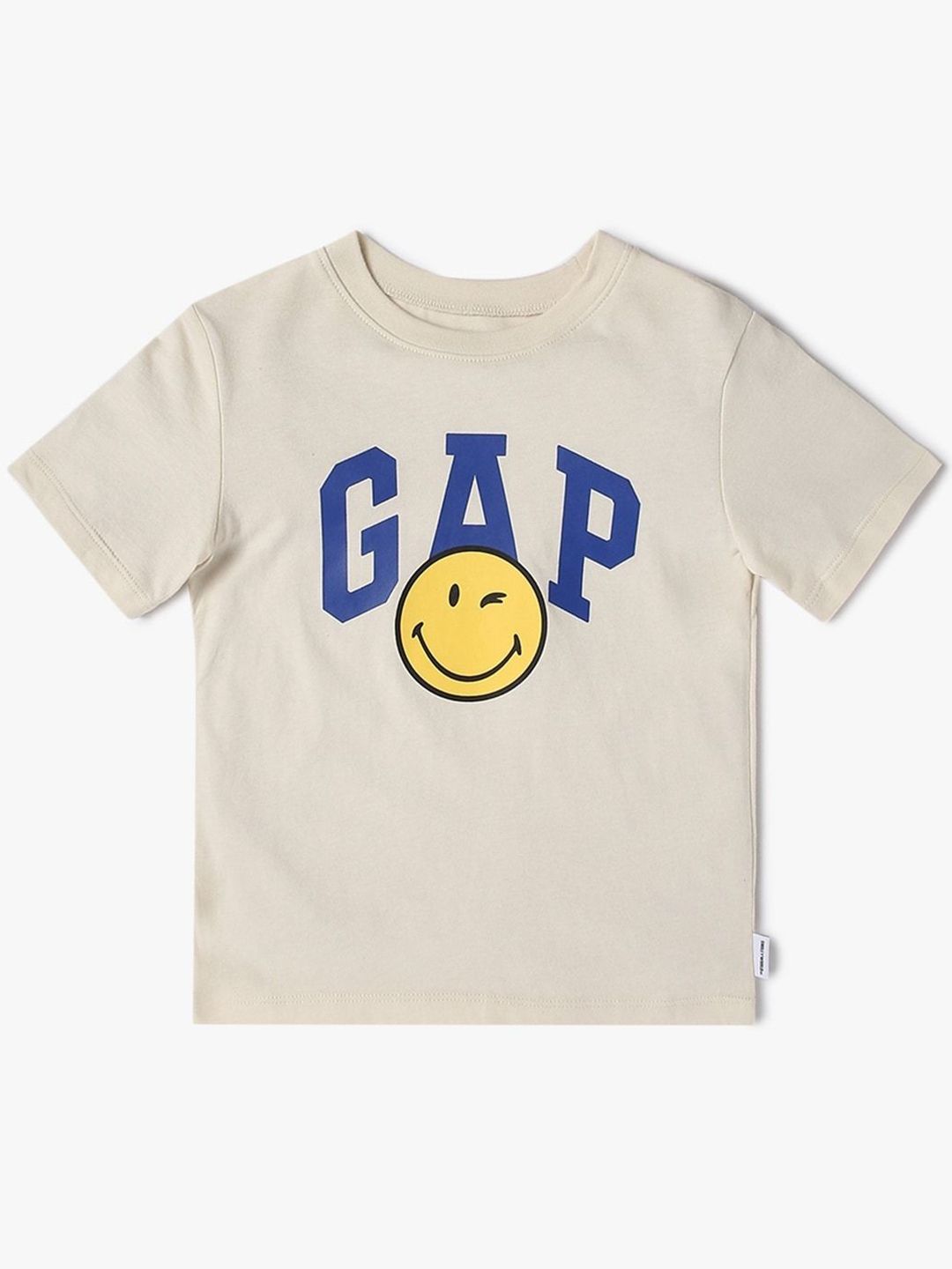GAP Girls Logo Printed Pure Cotton Slim Fit Crew Neck T-Shirt