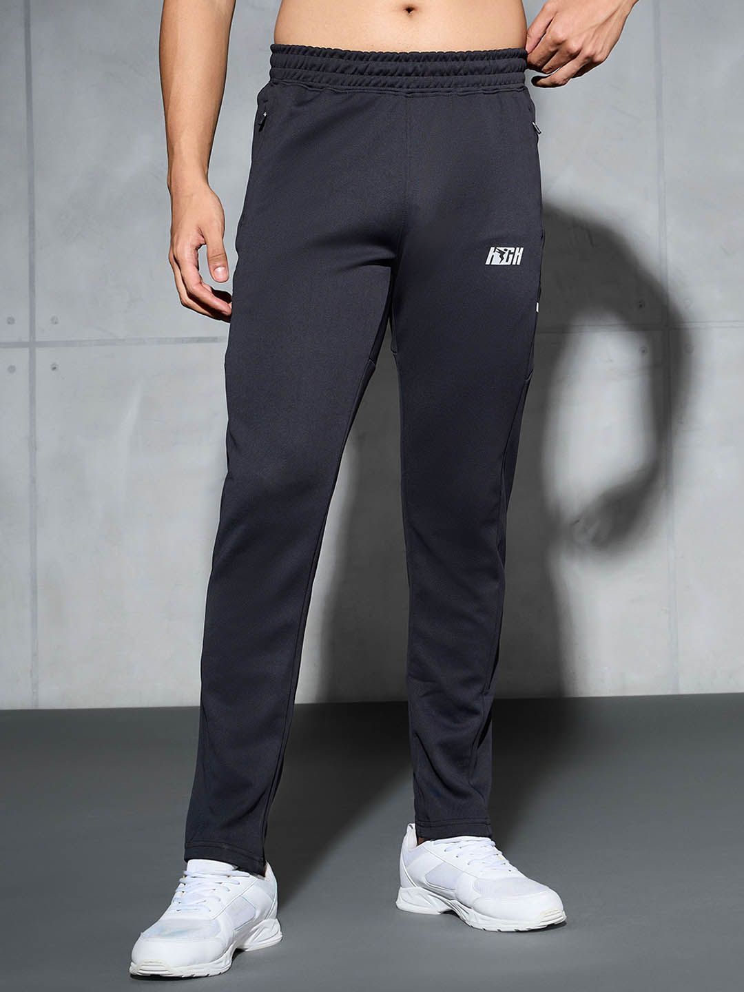 Technosport Men Colour-Blocked Relaxed-Fit Track Pants With Elasto Plus