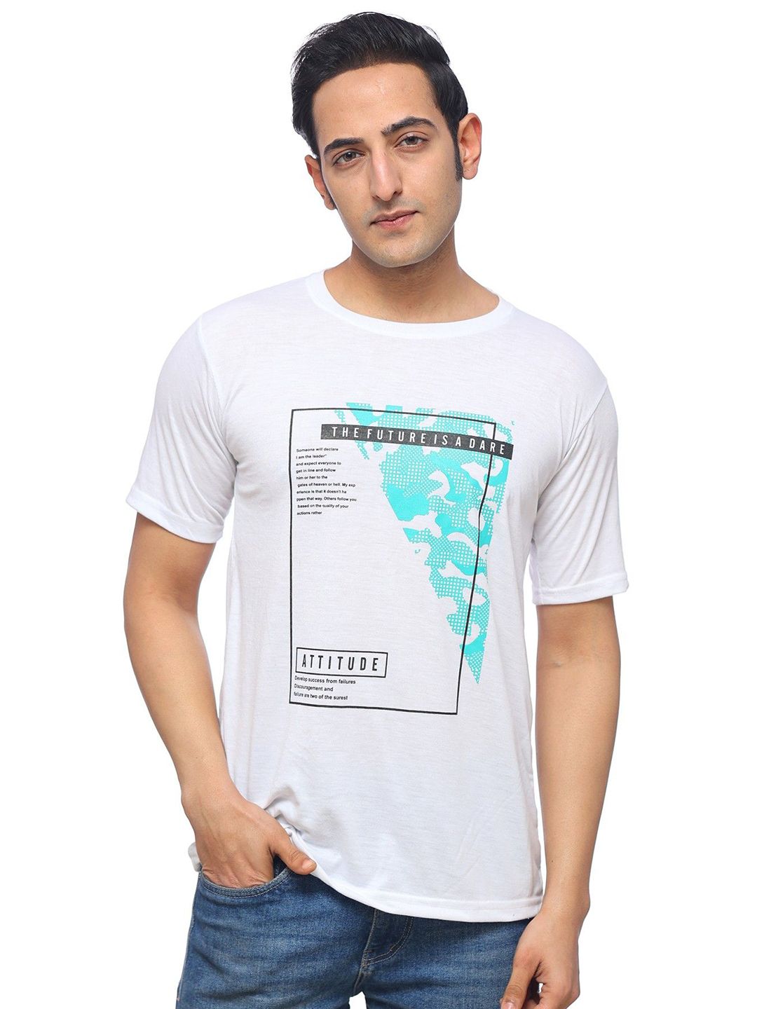 SKYBEN Graphic Printed Round Neck Pure Cotton T-Shirt
