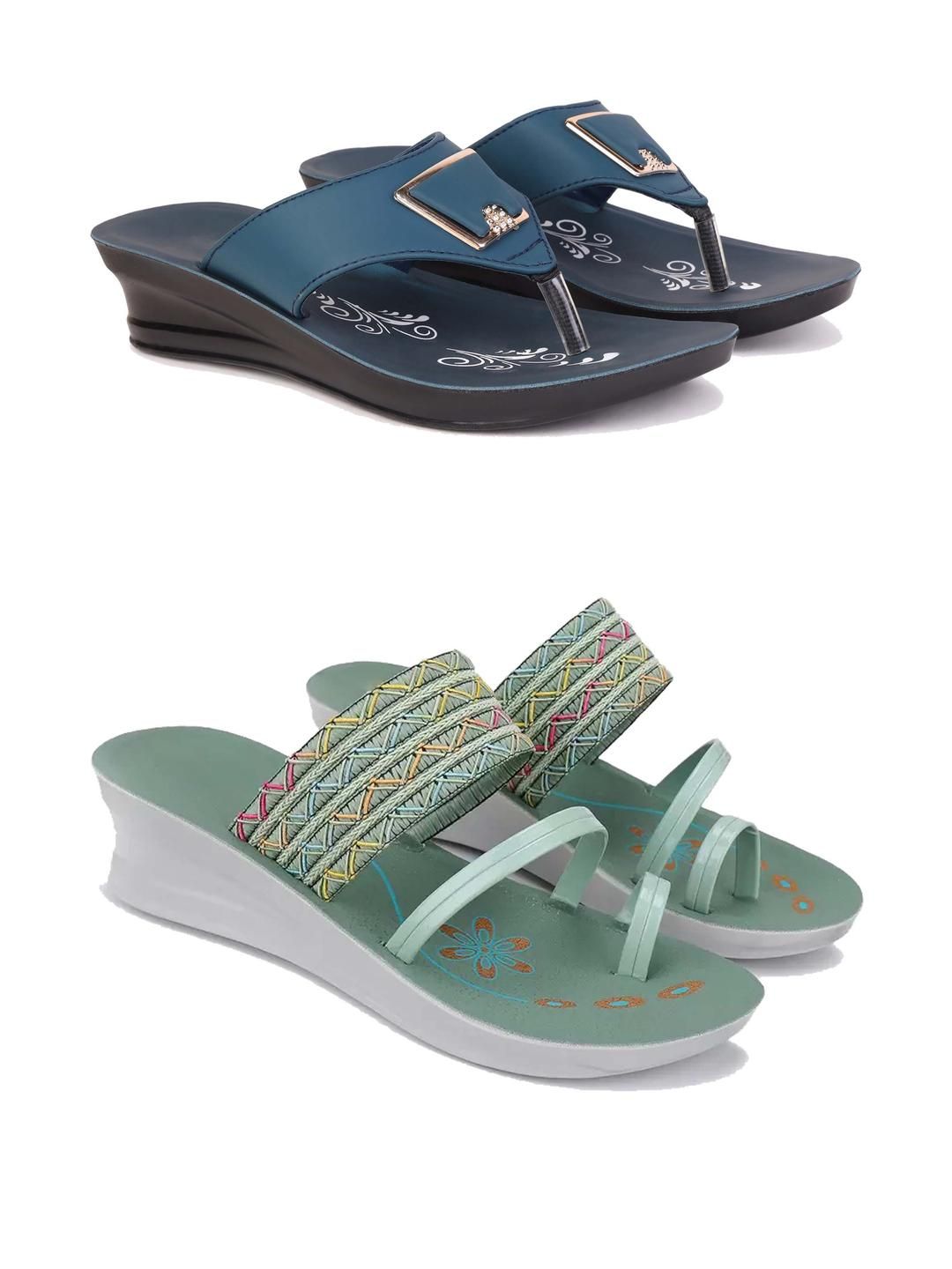 DRACKFOOT Women Pack Of 2 Comfort Sandals