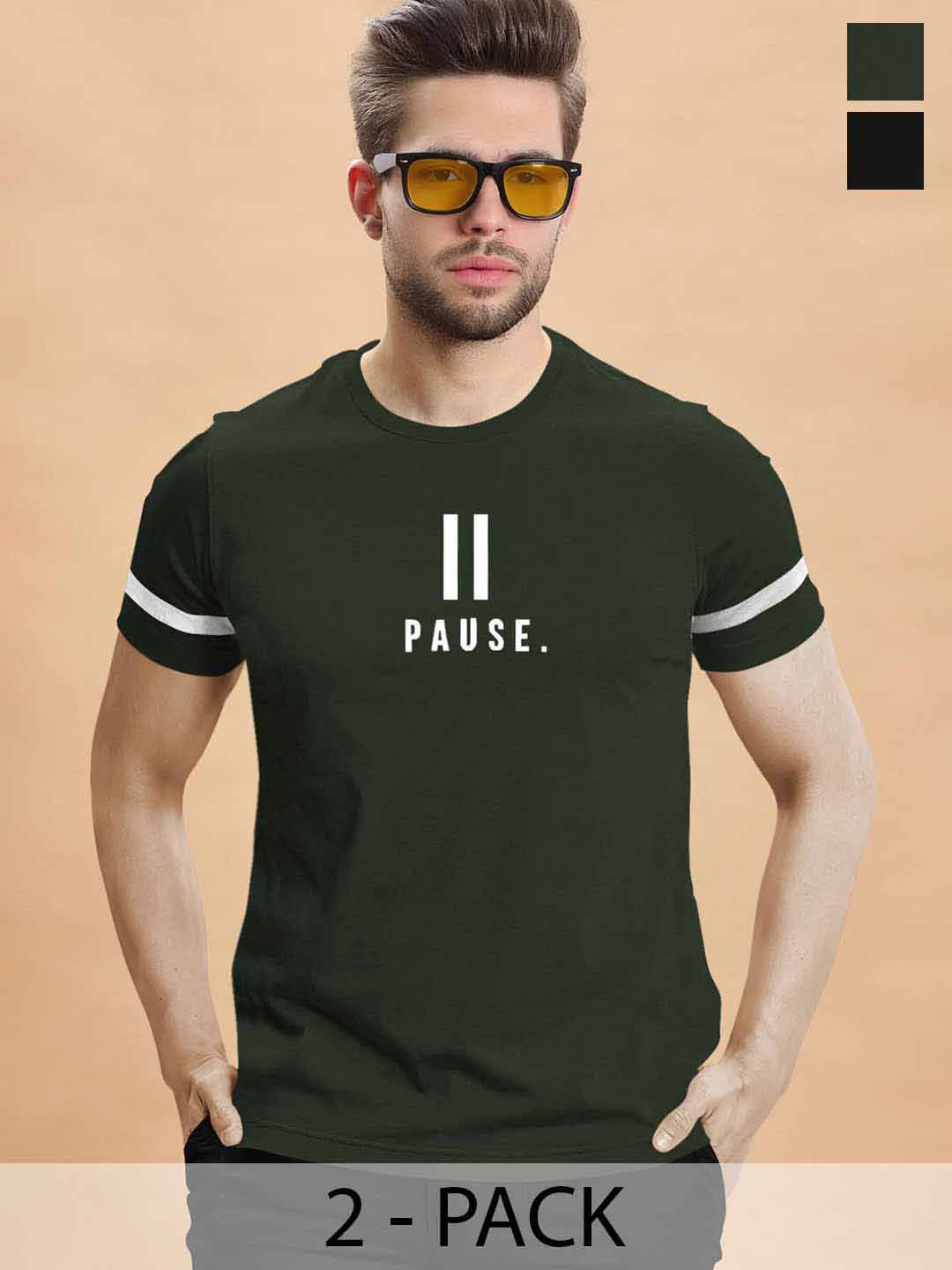 TRIPR Men Pack Of 2 Printed T-shirt