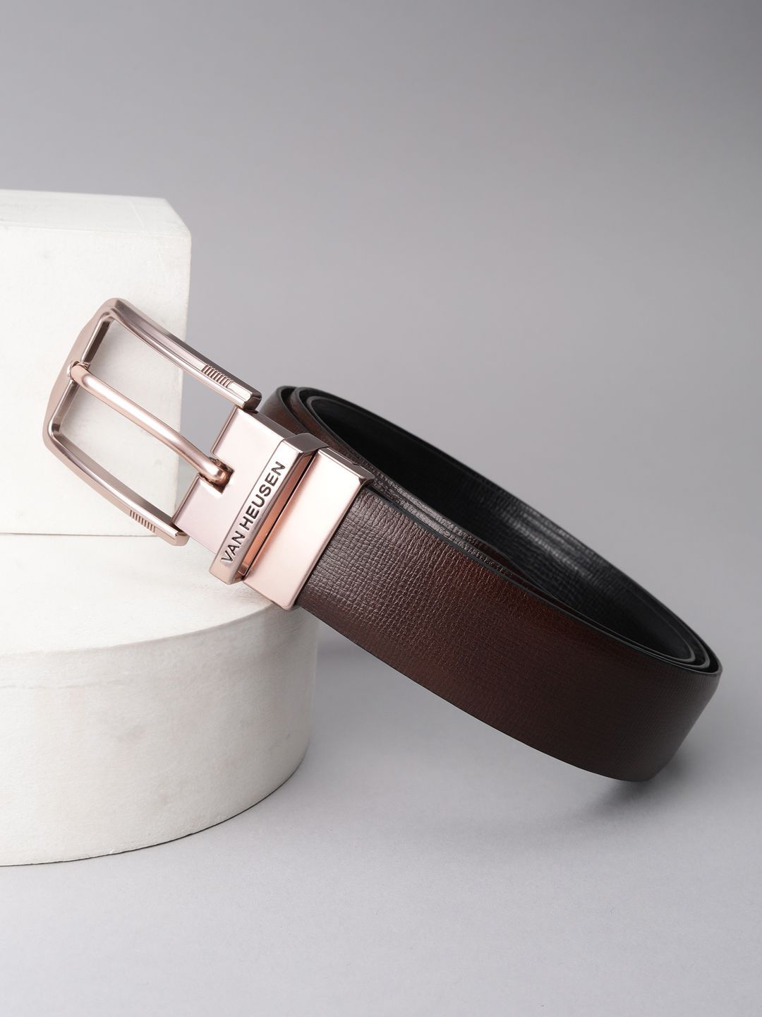 Buy Van Heusen Men Textured Leather Formal Belt -  - Accessories for Men