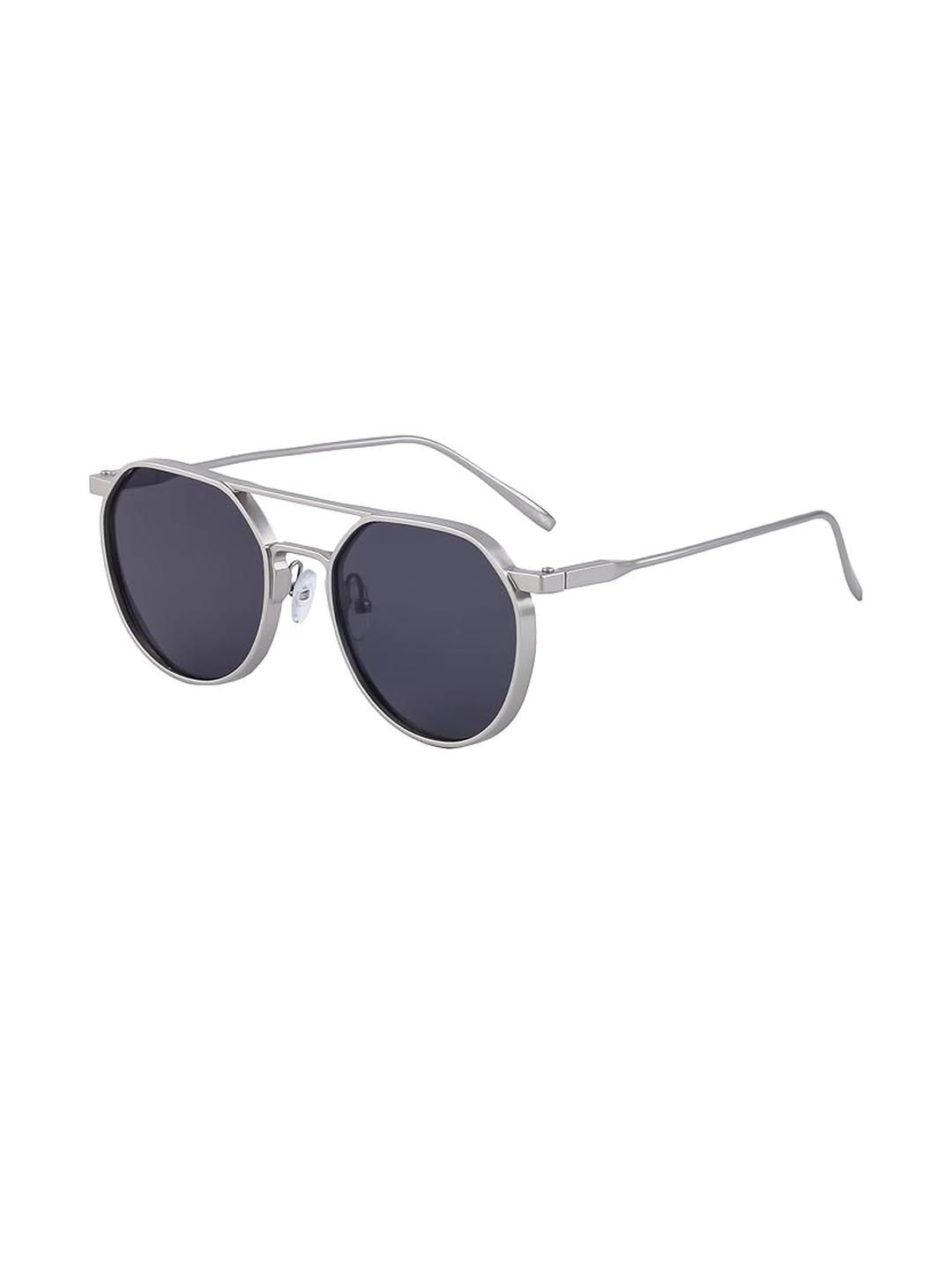 Arzonai Unisex UV Protected Silver-Toned Round Sunglasses