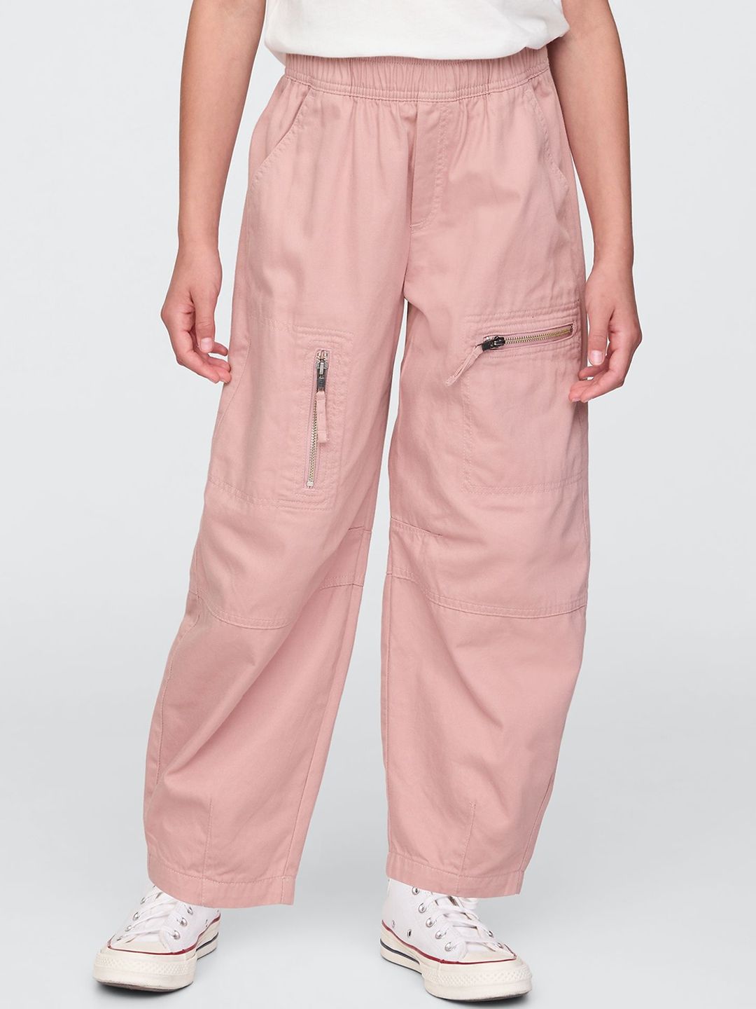 GAP Girls Relaxed-Fit Mid-Rise Cotton Horseshoe Trousers