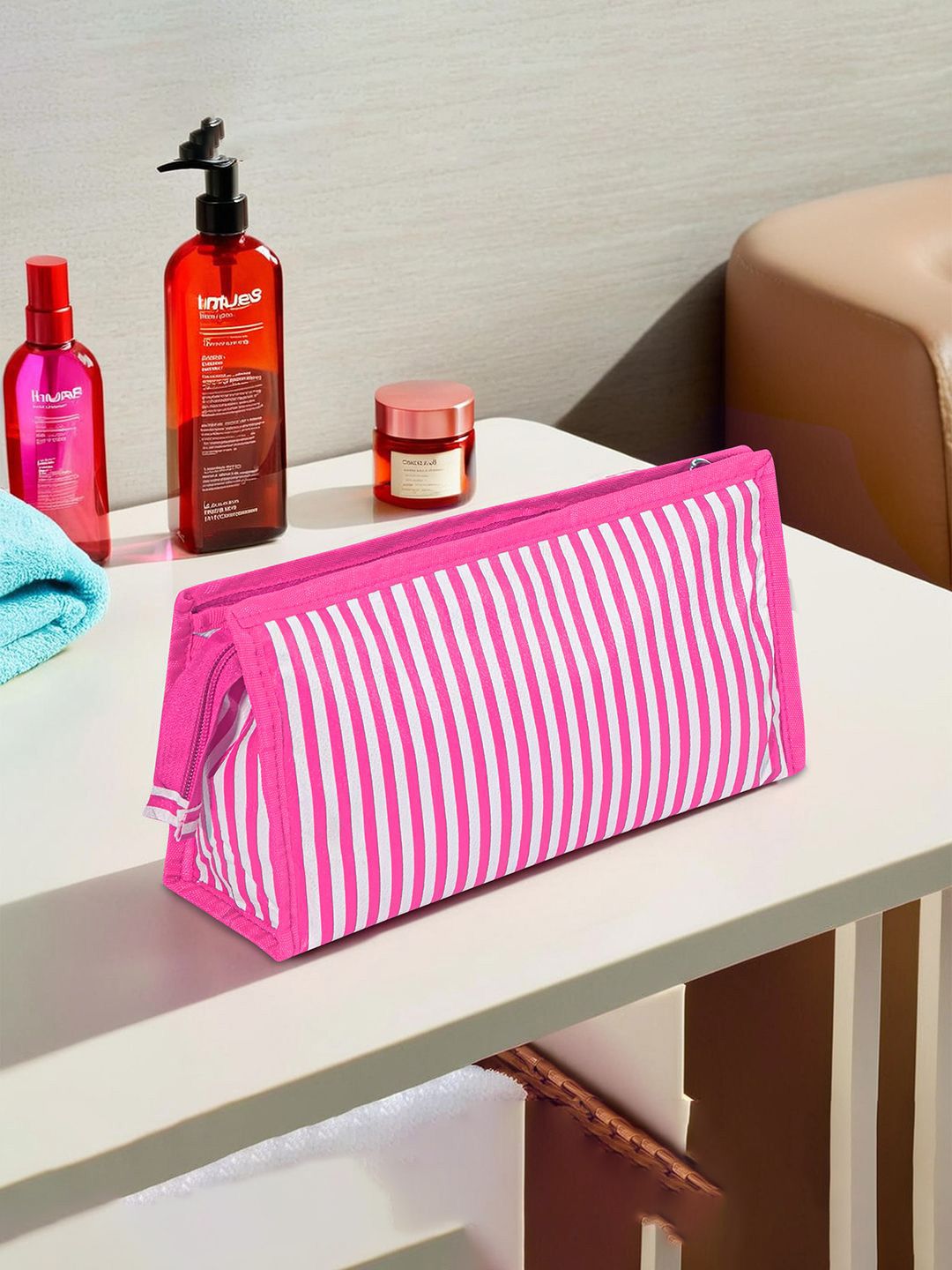 Buy Kuber Industries Striped Waterproof 3 Compartments Travel Accessory -  - Accessories for Unisex