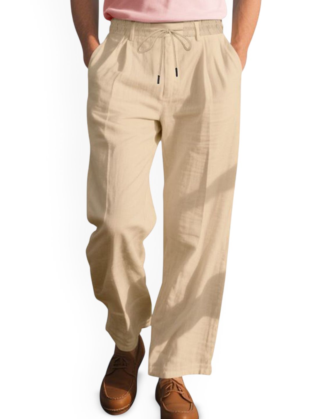 StyleCast x Revolte Men Straight Fit Easy Wash Trousers