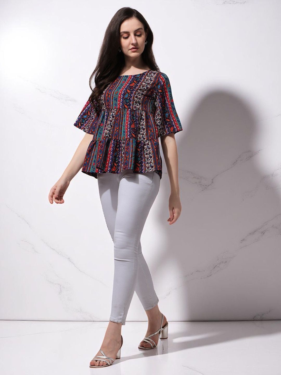 OOMPH! FACTOR Women Ethnic Motifs Peplum Top