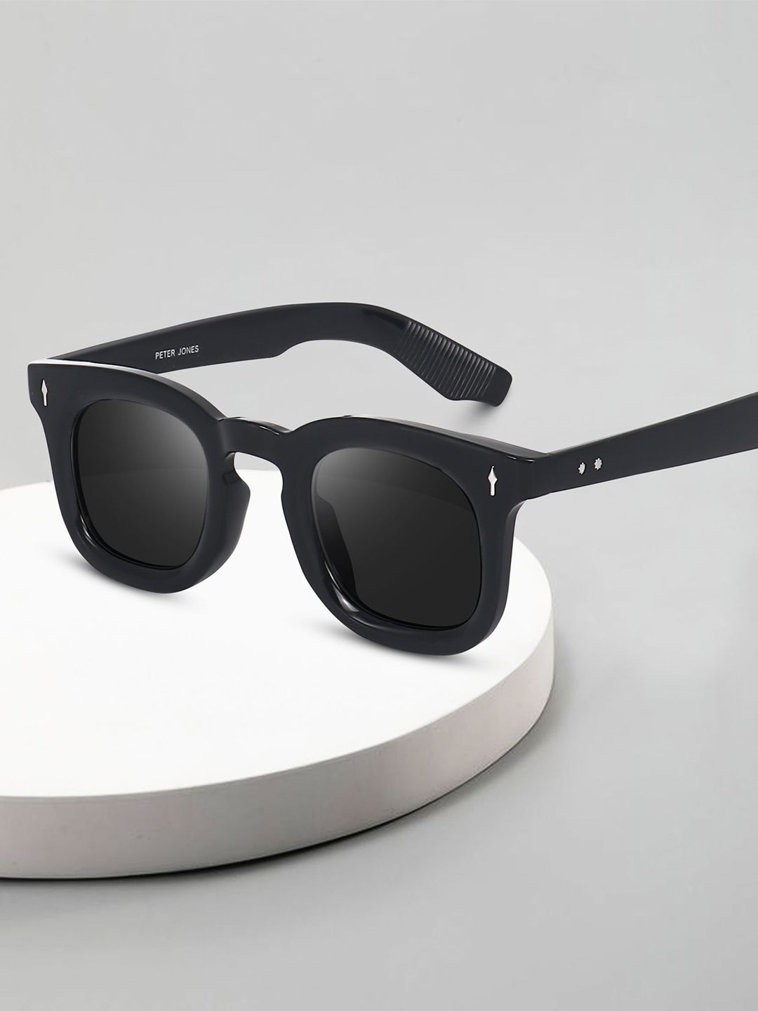 Buy Peter Jones Eyewear Unisex Black Lens & Black Square Sunglasses With -  - Accessories for Unisex