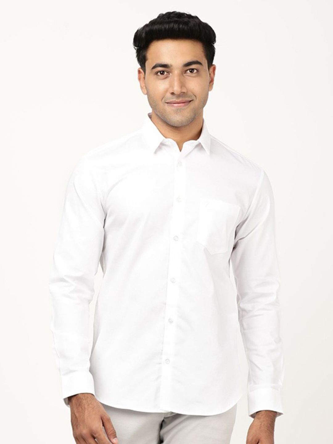 Indian Terrain Classic Spread Collar Long Sleeves Slim Fit Casual Shirt