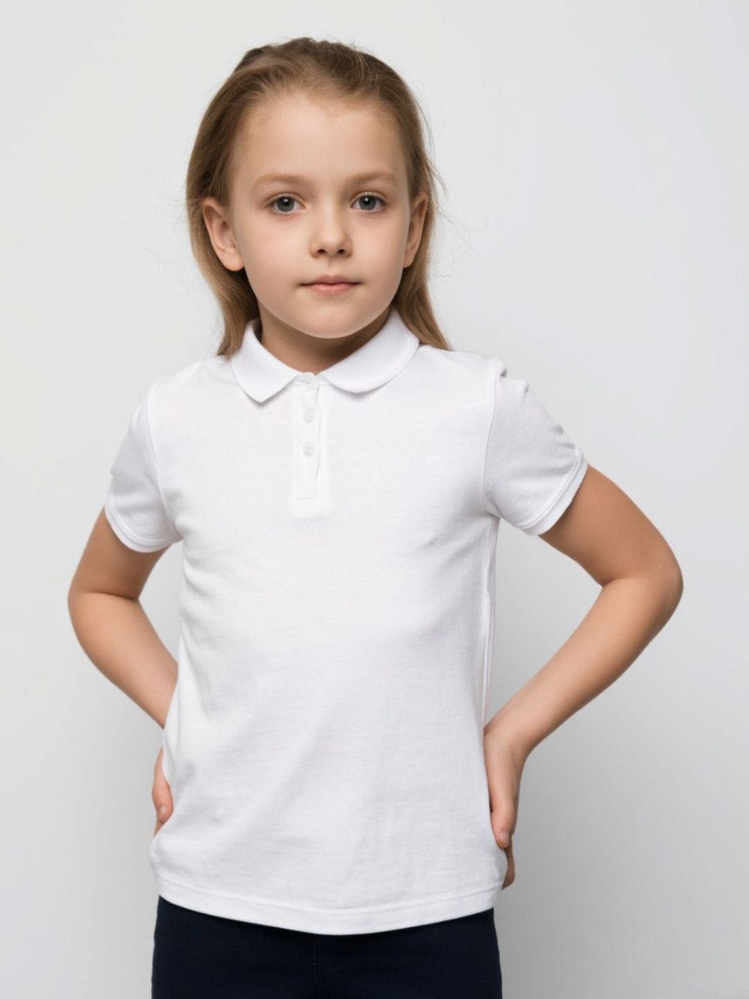 Shajiv Girls Polo Collar Applique T-shirt