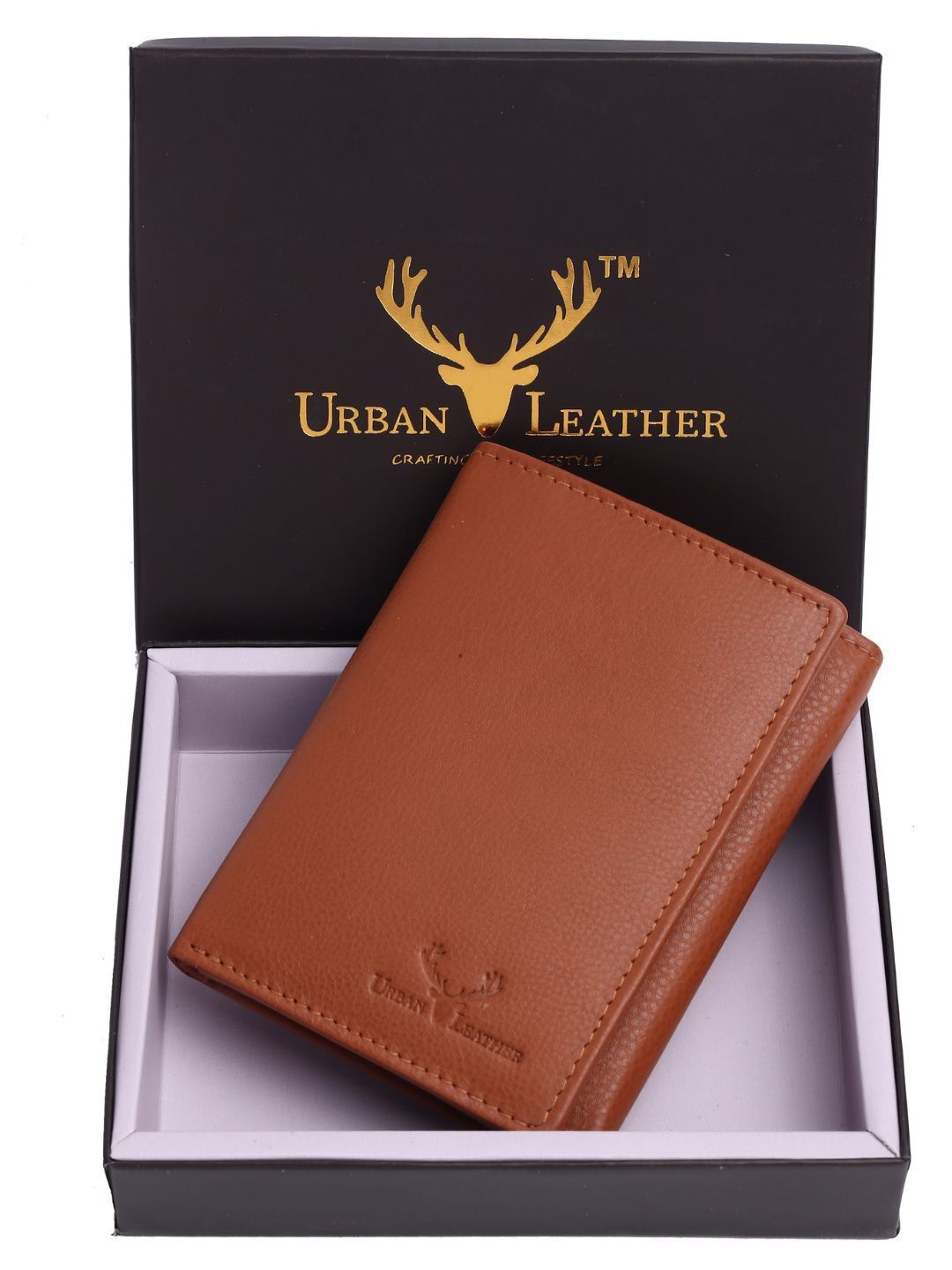 URBAN LEATHER Men Textured Leather Three Fold Wallet