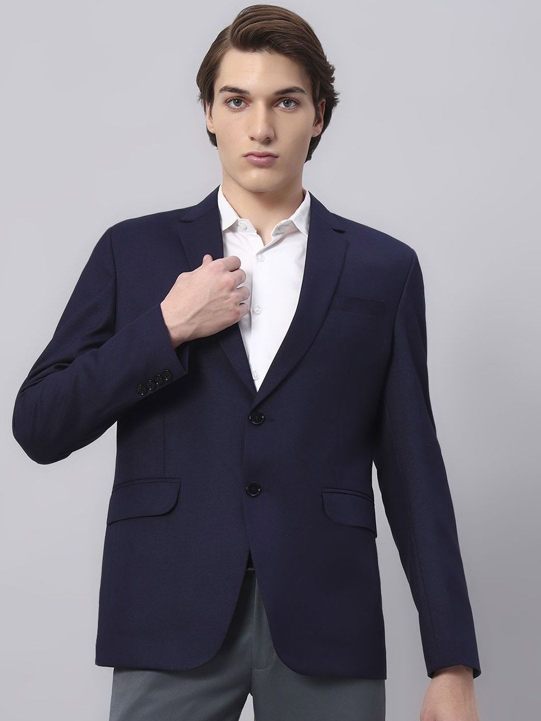 Darelooks Premium Clothing Men Navy Blue Slim Fit Single Breasted Party Formal Blazer