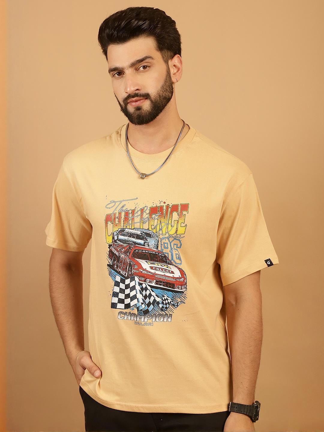 Oversized Graphic Beige T-Shirt