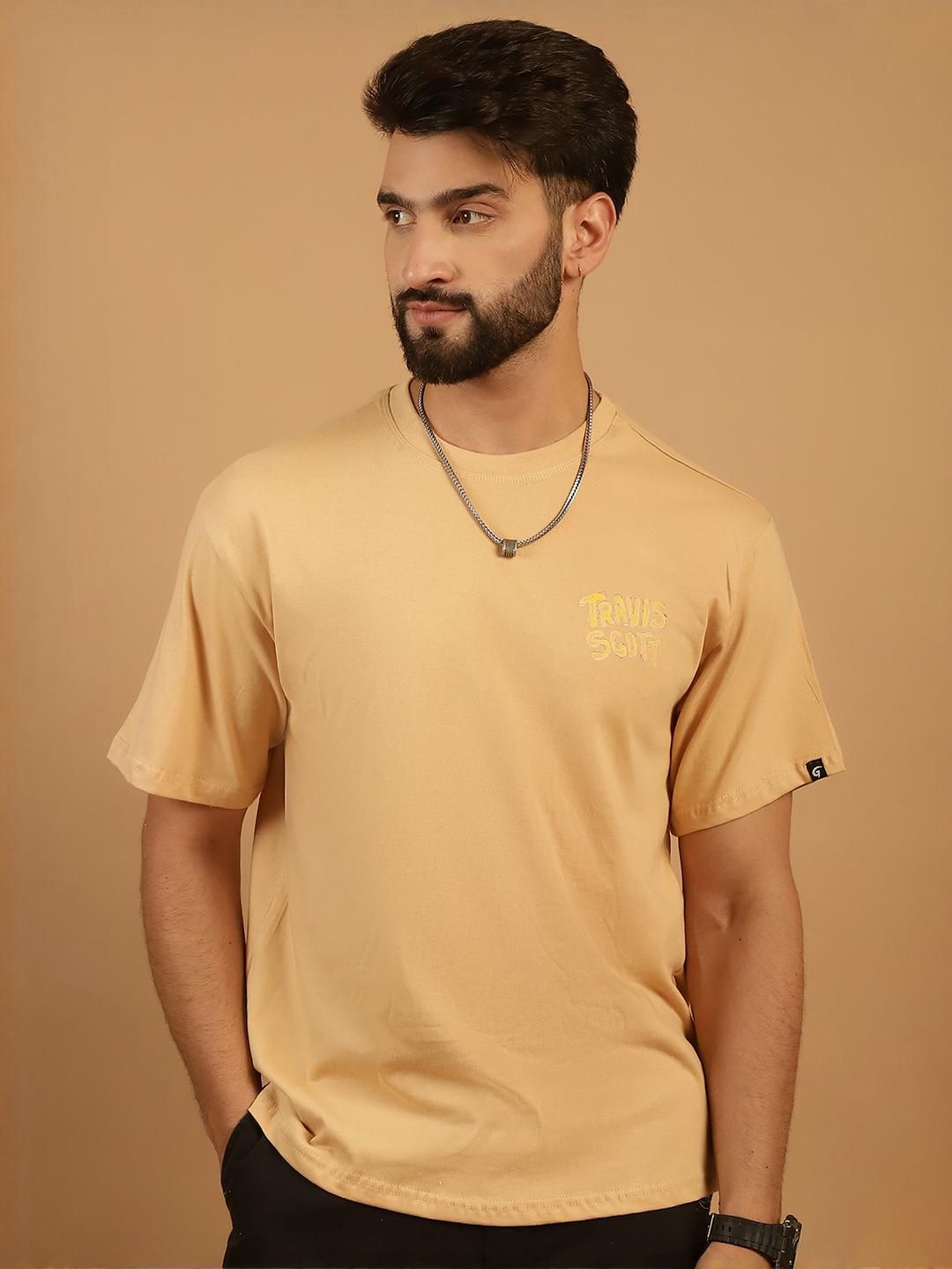Oversized Graphic Beige T-Shirt