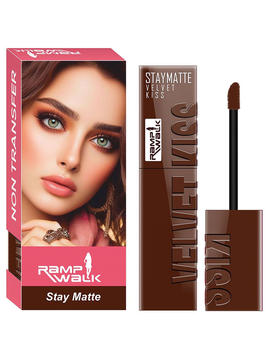 Ramp Walk Velvet Kiss 12-Hour Long Lasting Liquid Lipstick - 3.5 ml - Dark Brown - 07