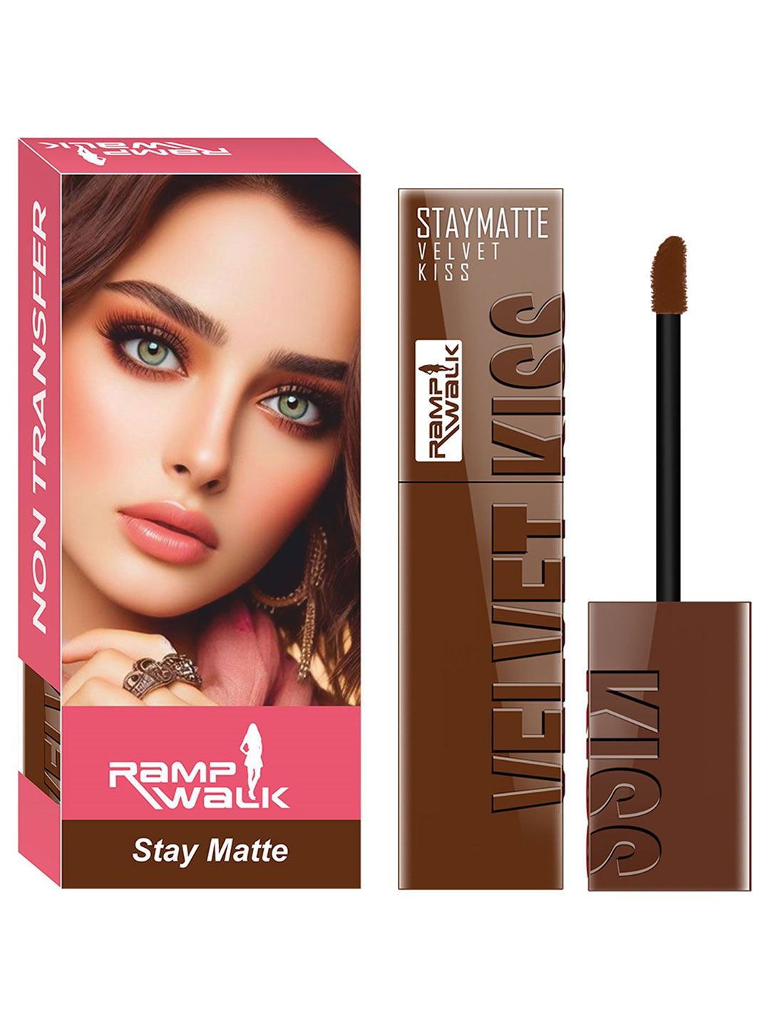 Ramp Walk Velvet Kiss Waterproof Liquid Lipstick - 3.5 ml - Chocolate Brown 11