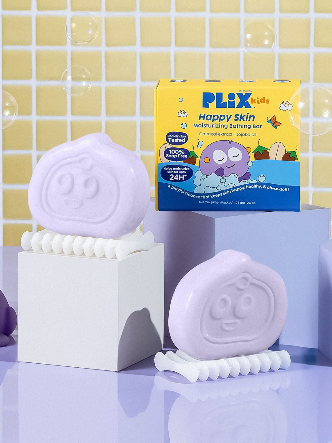 PLIX THE PLANT FIX Kids Happy Skin Moisturizing Bathing Bar - 75g