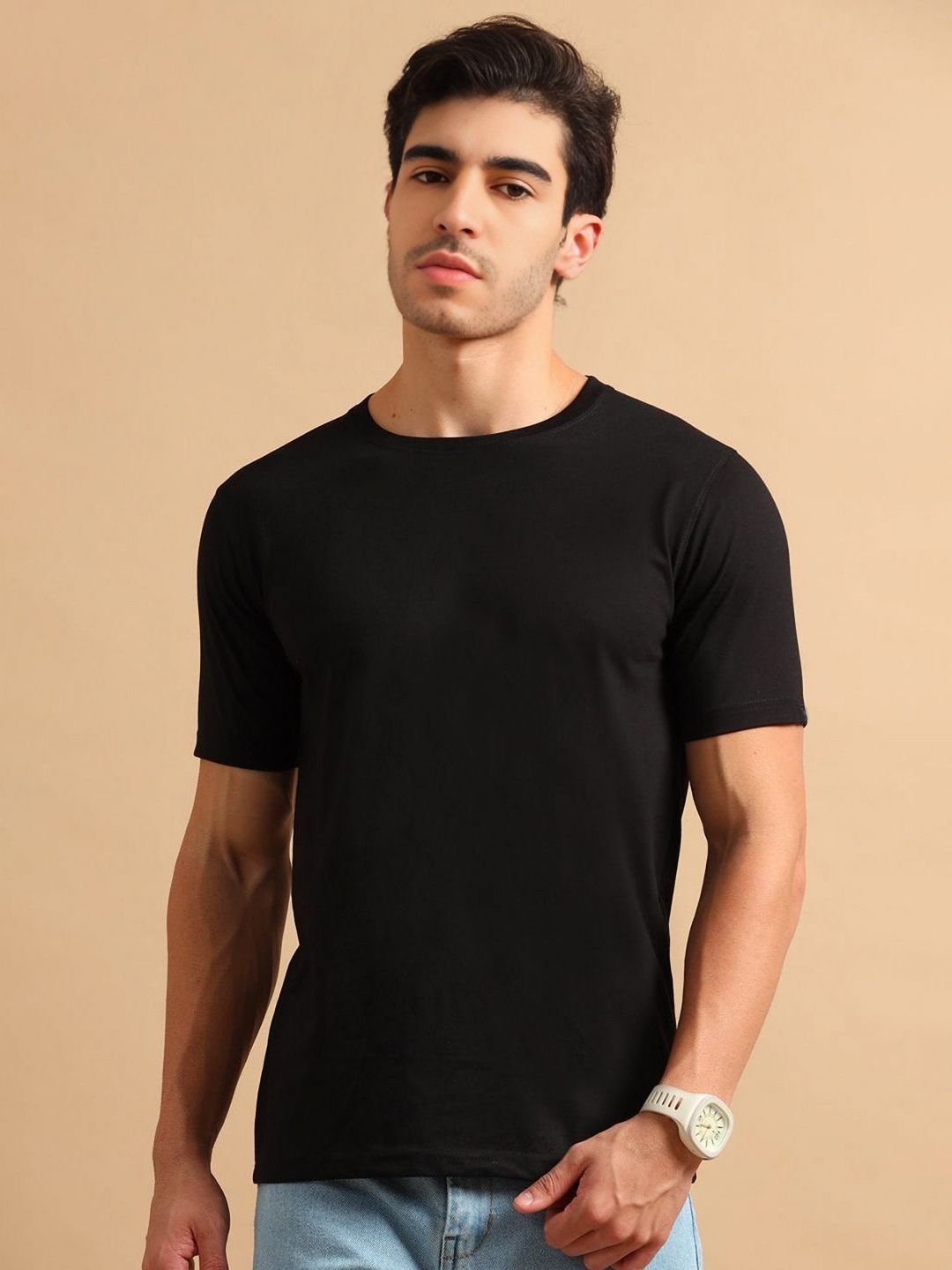 URBANICE Cotton Short Sleeves Round Neck T-shirt