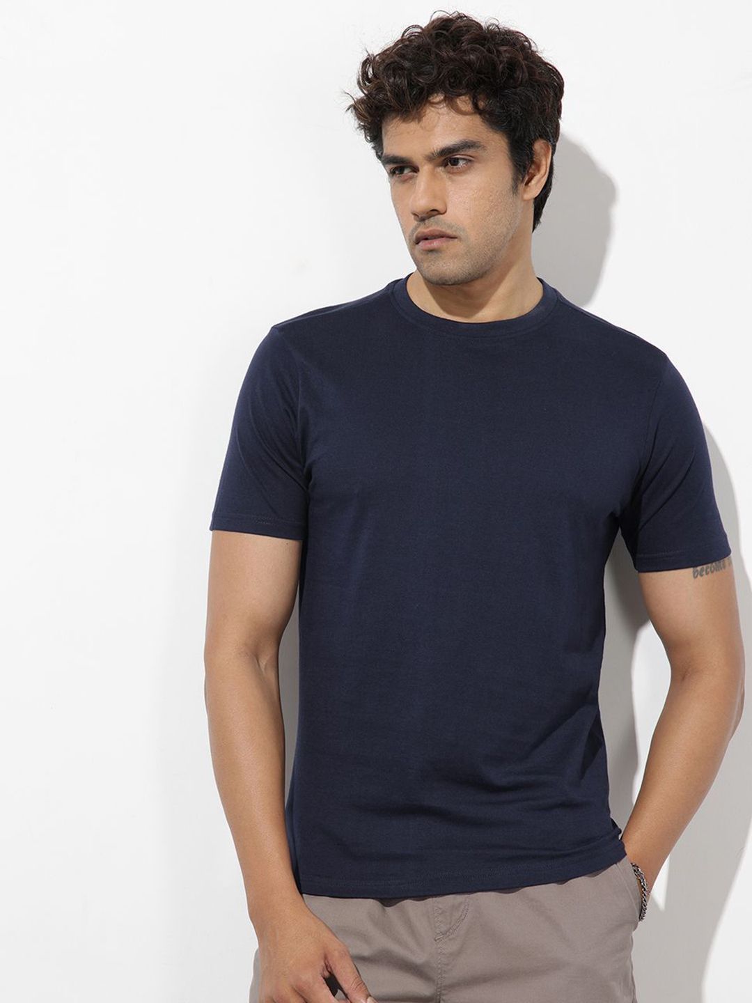 URBANICE Cotton Short Sleeves Round Neck T-shirt