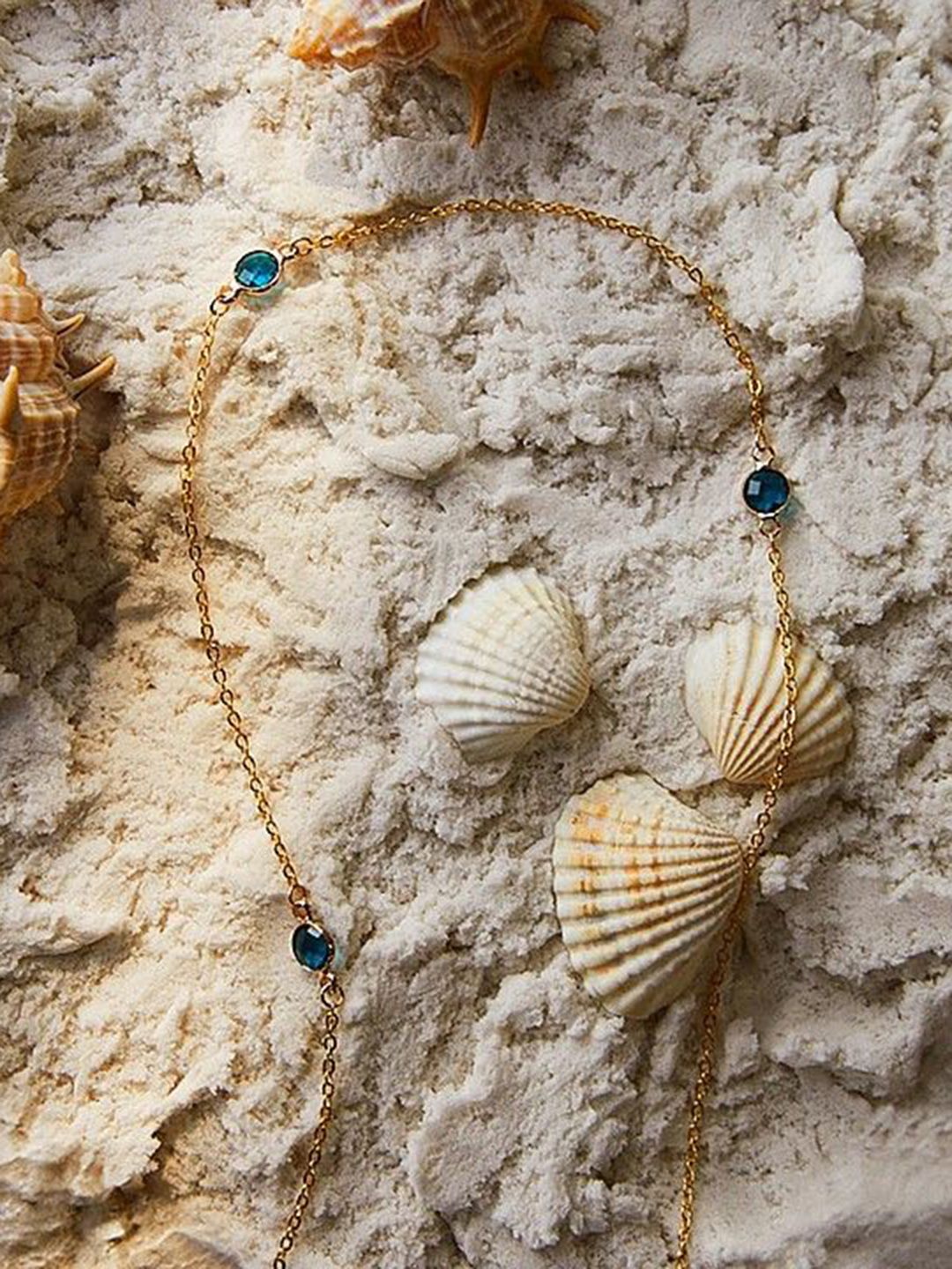 Fabme Gold-Plated Stones-Studded Waist Chain