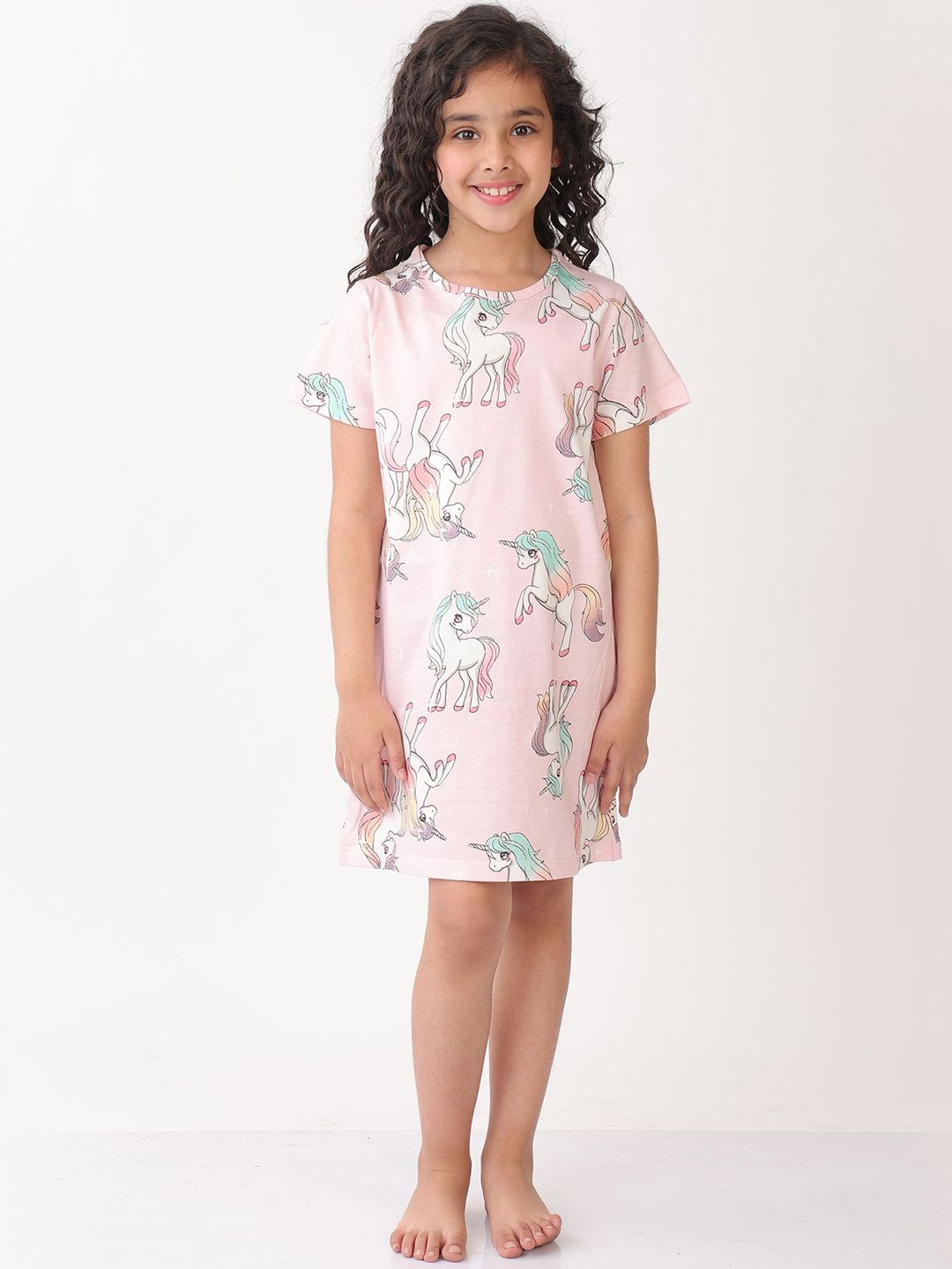 Girl Pack Of 3 Unicorn Star, Ice cream and Unicorn Planet Night Dress 2