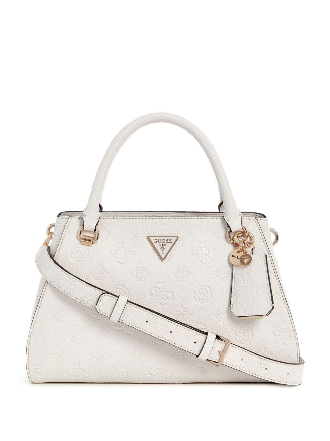 GUESS Luxury Solid Medium Cloud Dancer Satchel Bag