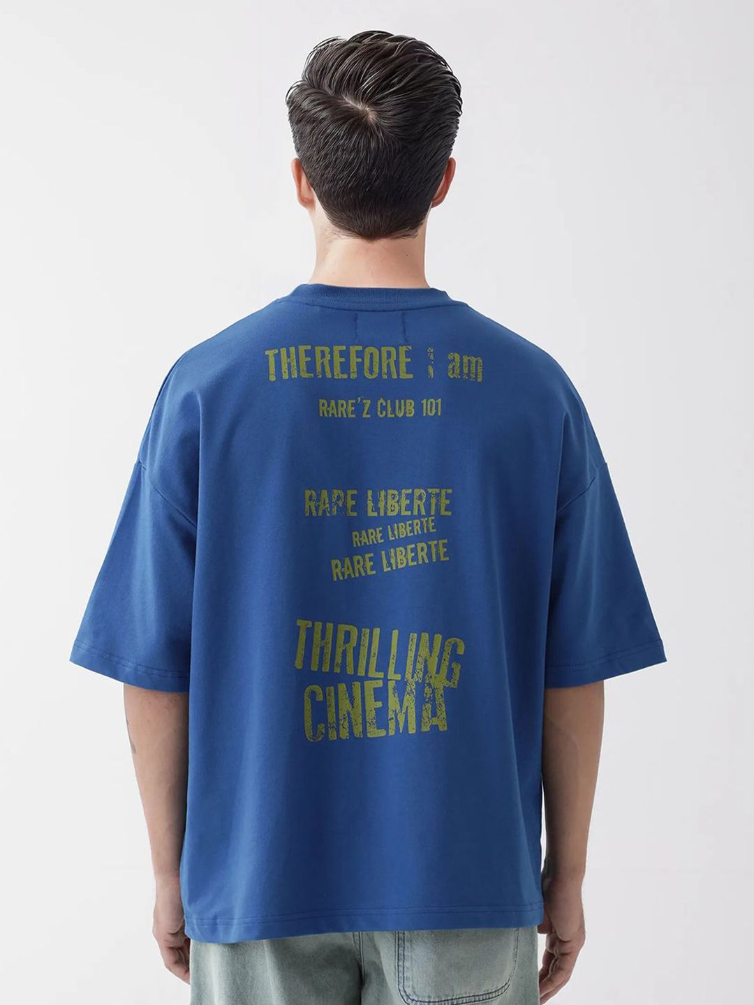 RARE RABBIT Oversized Moshe Primary Typography Printed T-Shirt