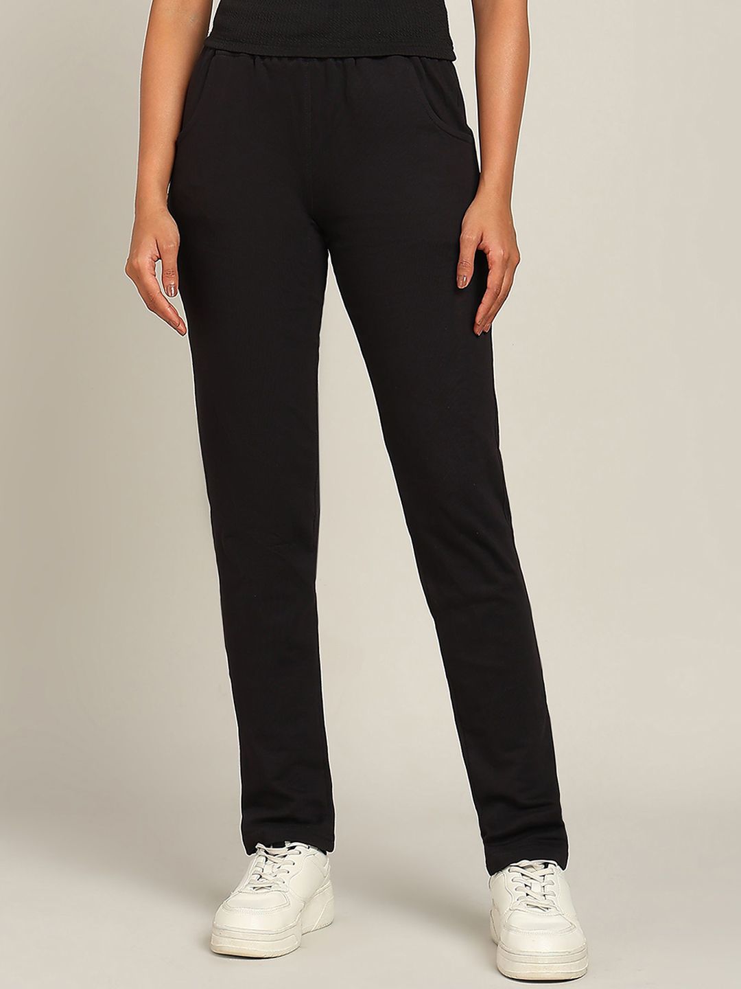 NEXSTEP Women Cotton Mid-Rise Anti Odour Regular Fit Track Pants