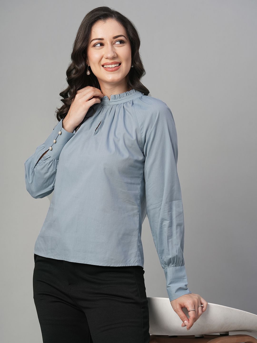 Keyhole Neck Cotton Modal Top 7