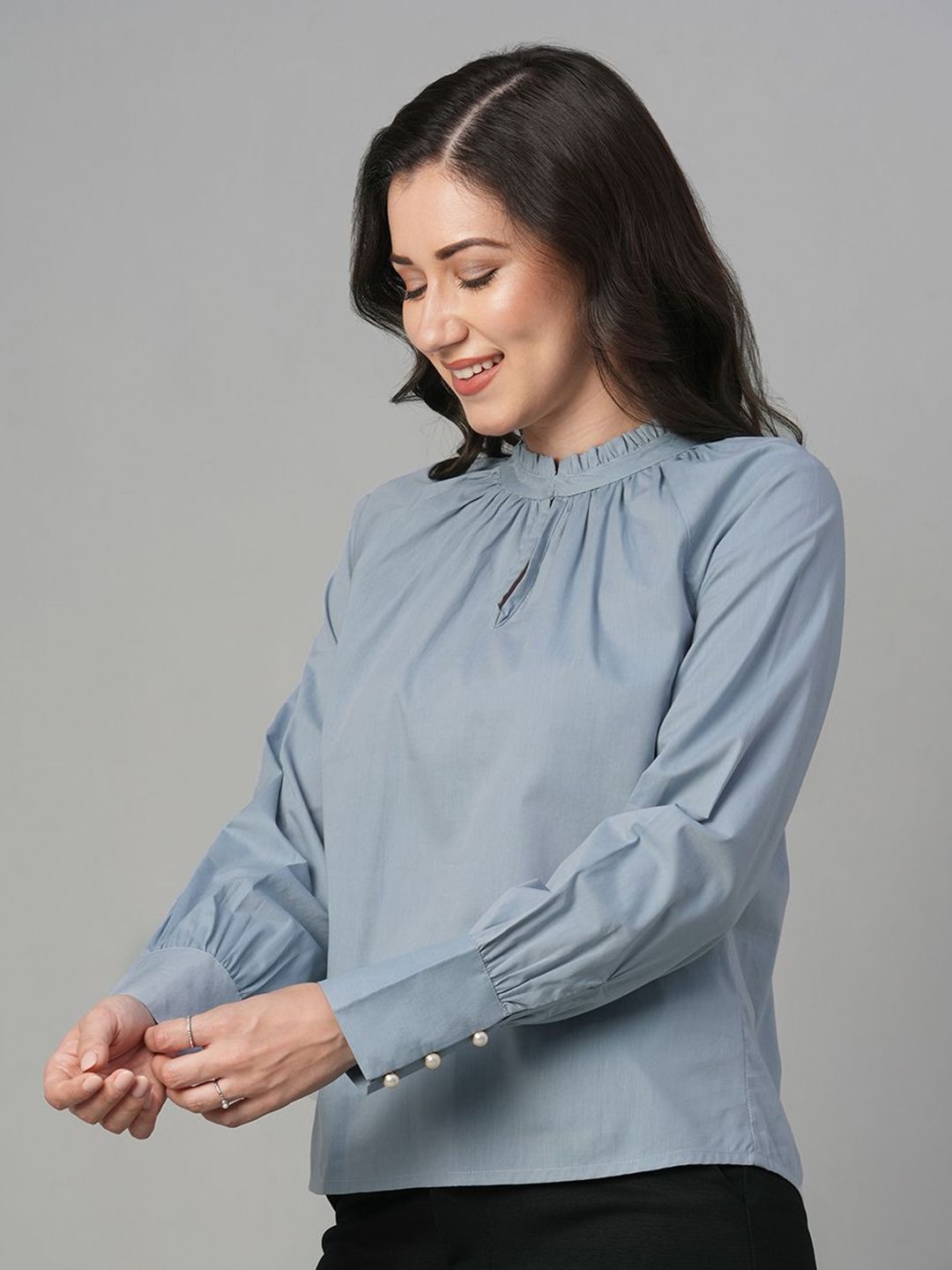 Keyhole Neck Cotton Modal Top 4