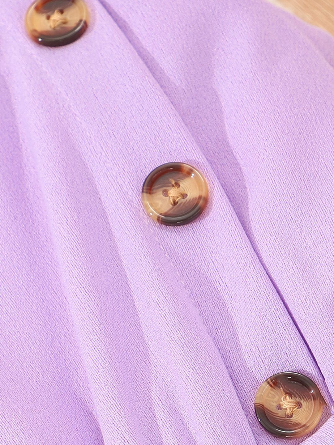 Girls Purple Button Detailed Strappy Romper 5