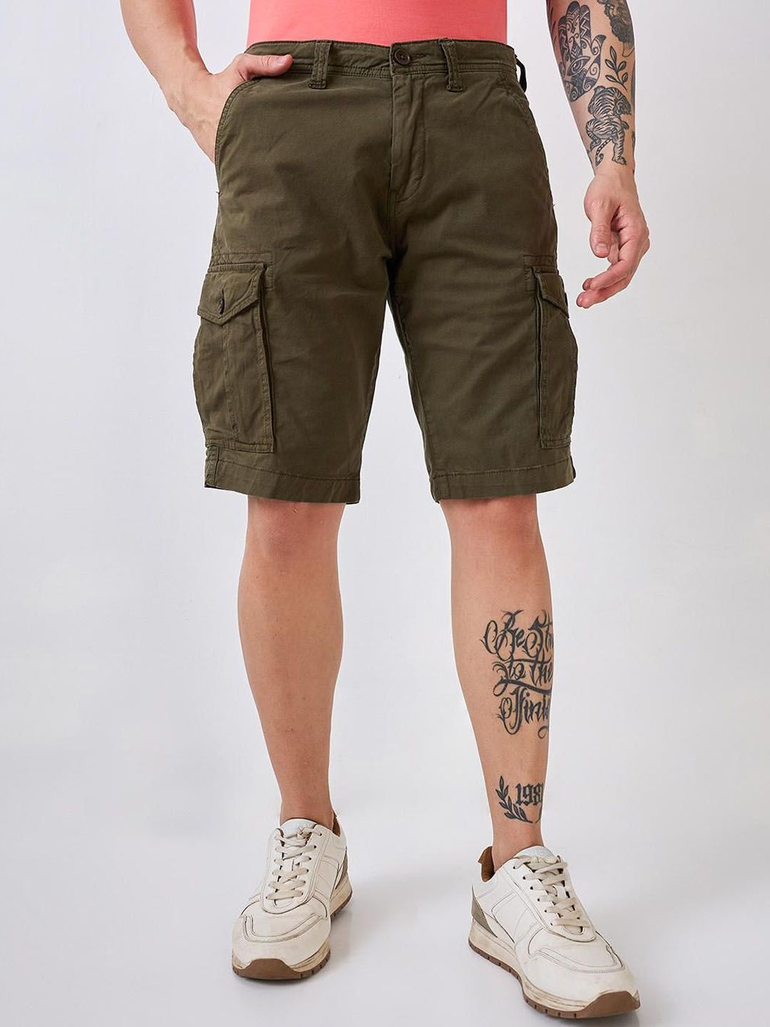 SPYKAR Men Cotton Regular Fit Cargo Shorts