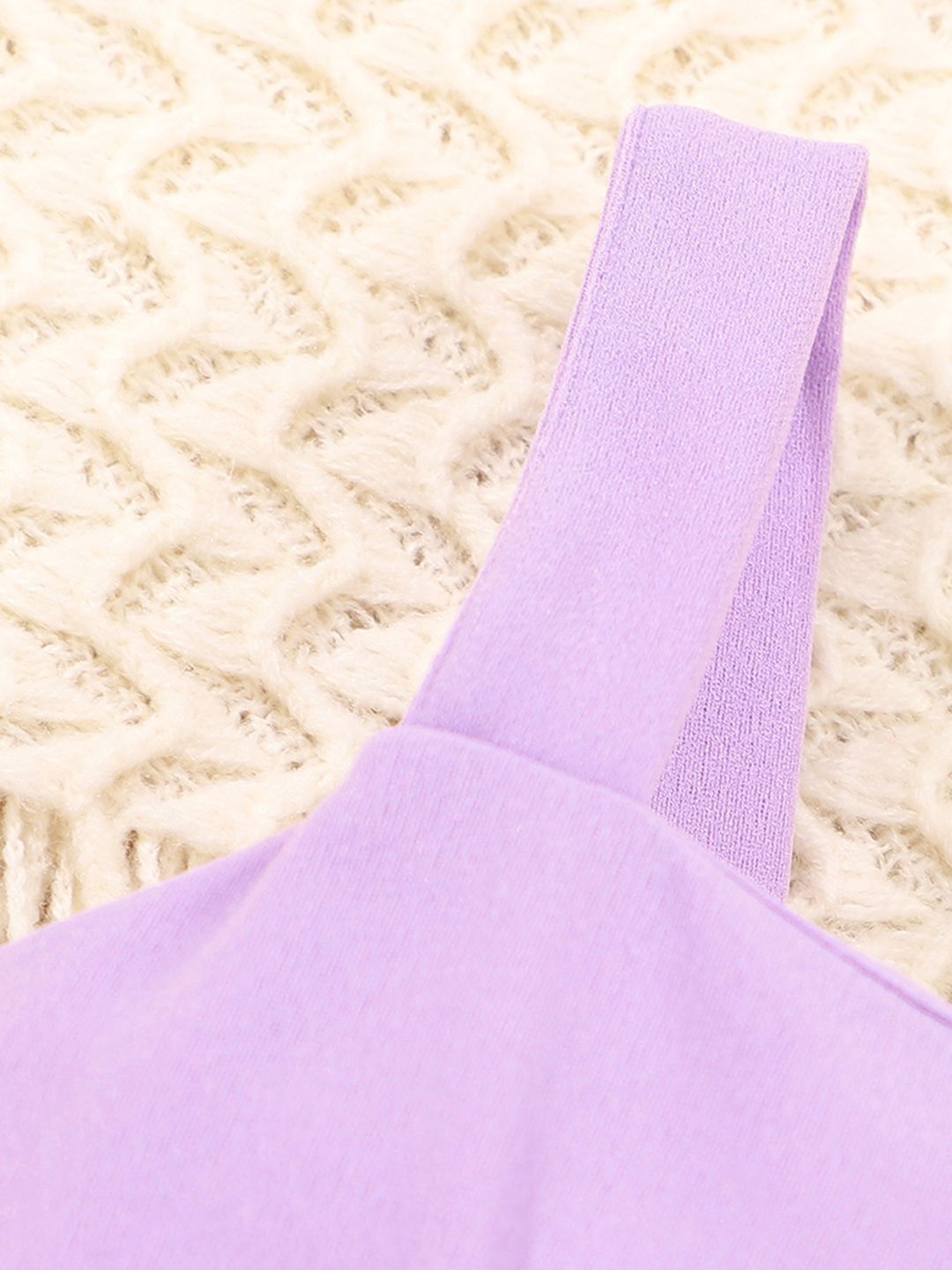 Girls Purple Button Detailed Strappy Romper 4