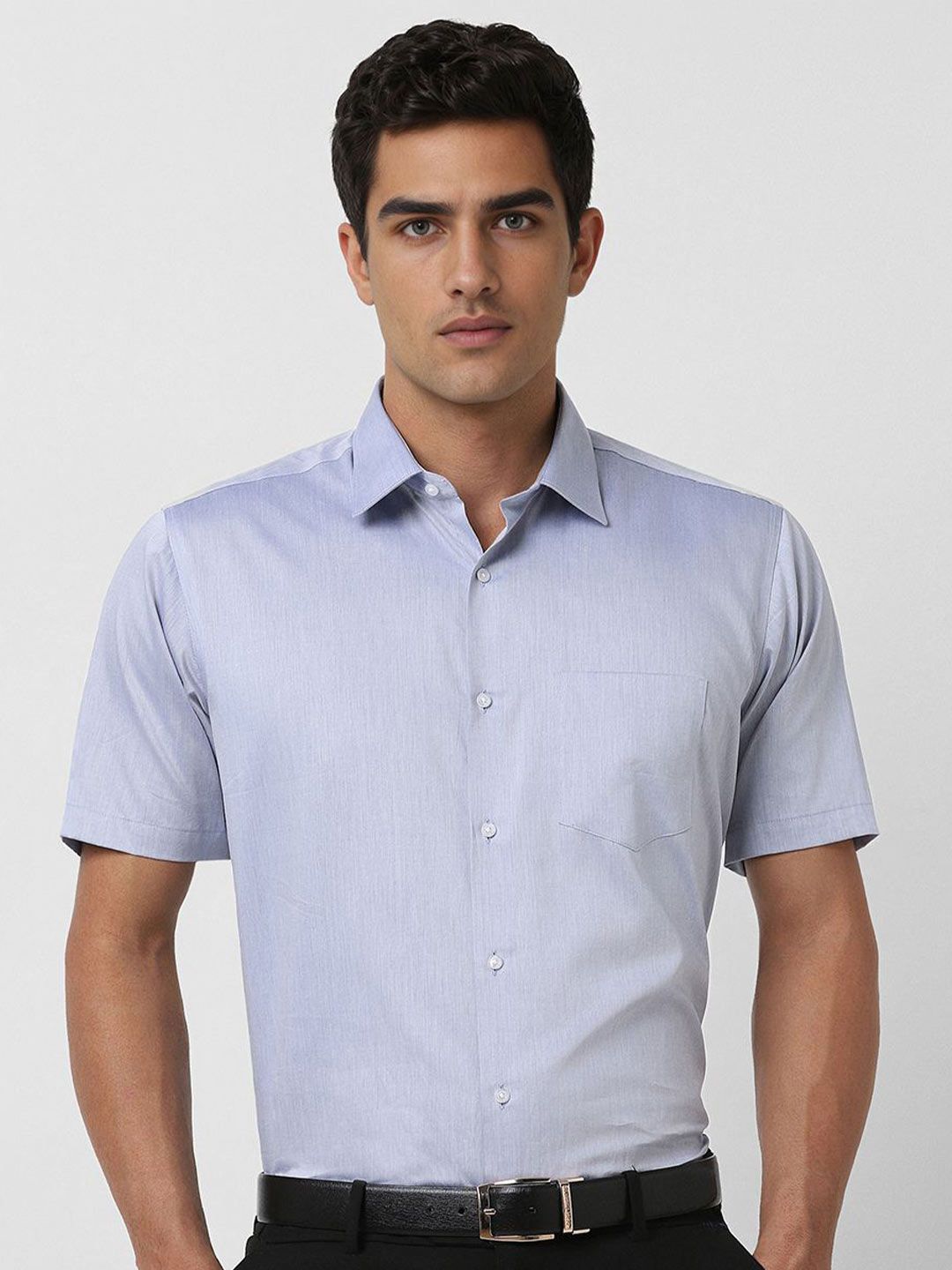 Van Heusen Men Solid Regular Fit Cotton Party Shirt