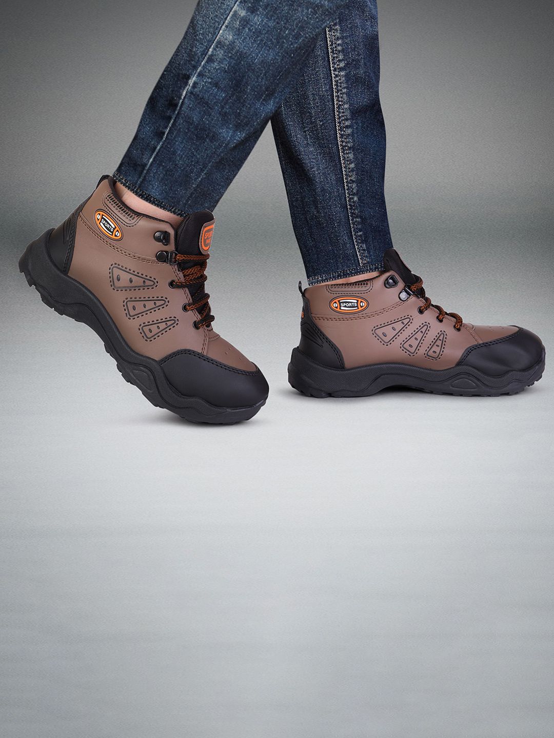 DRACKFOOT Men No Sew Leather Non-Marking Lace-Ups Shoes