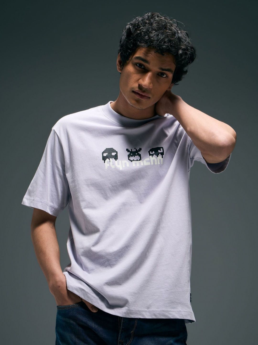 Flying Machine Graphic Printed Round Neck Cotton T-shirt