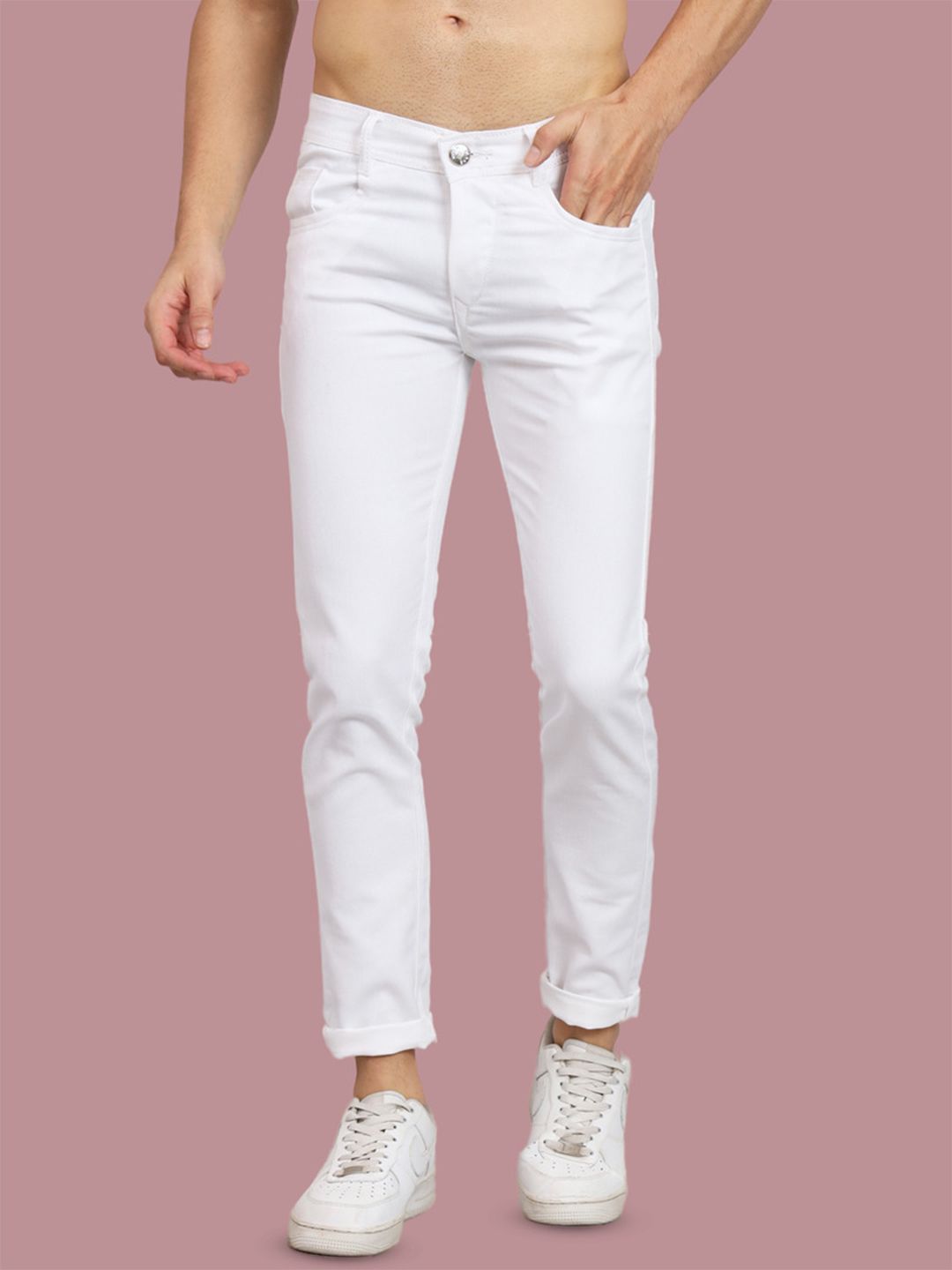 COMFITS Men Classic Mid-Rise Clean Look Slim Fit Stretchable Jeans