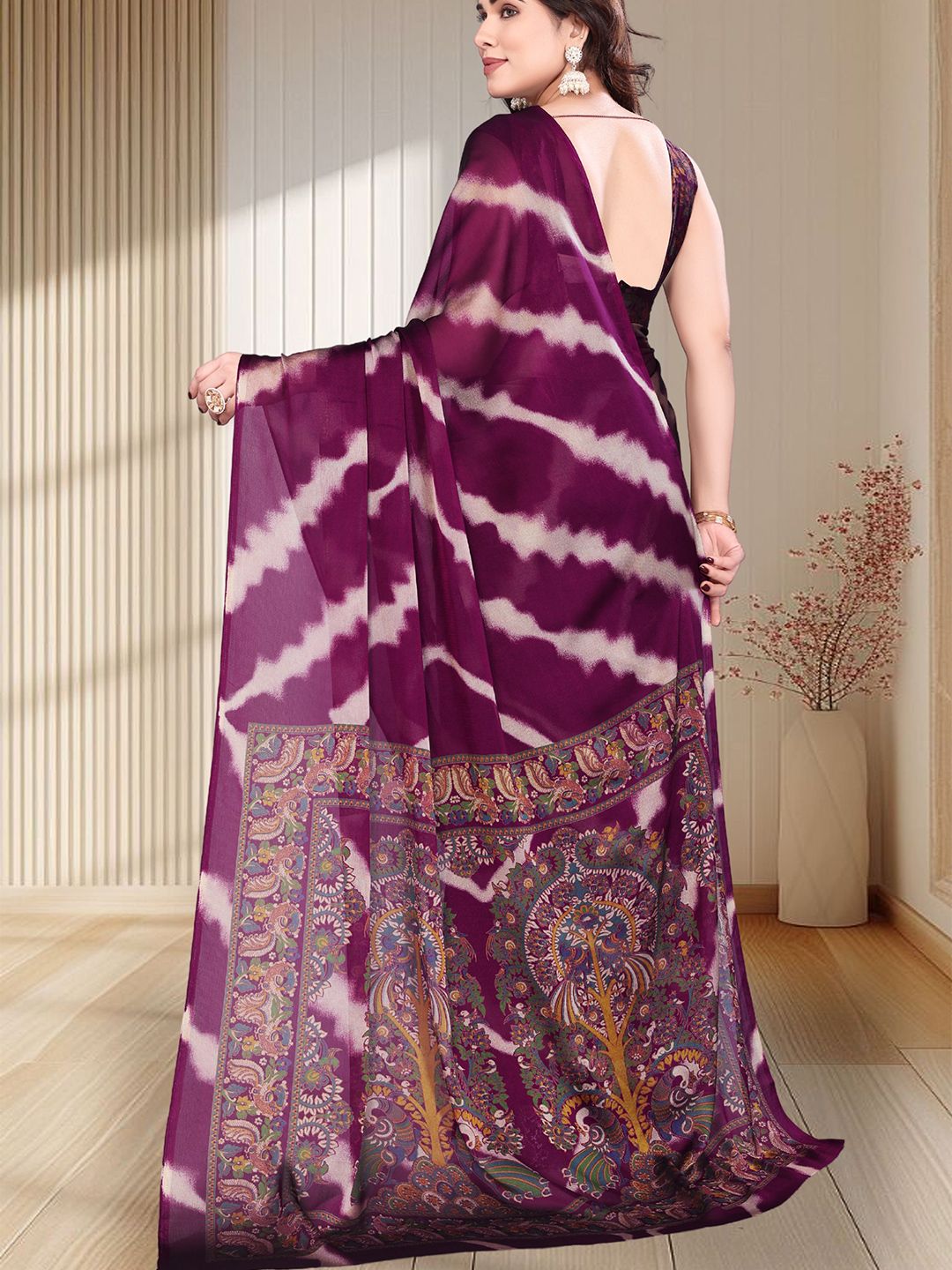 Leheriya Pure Chiffon Saree 2