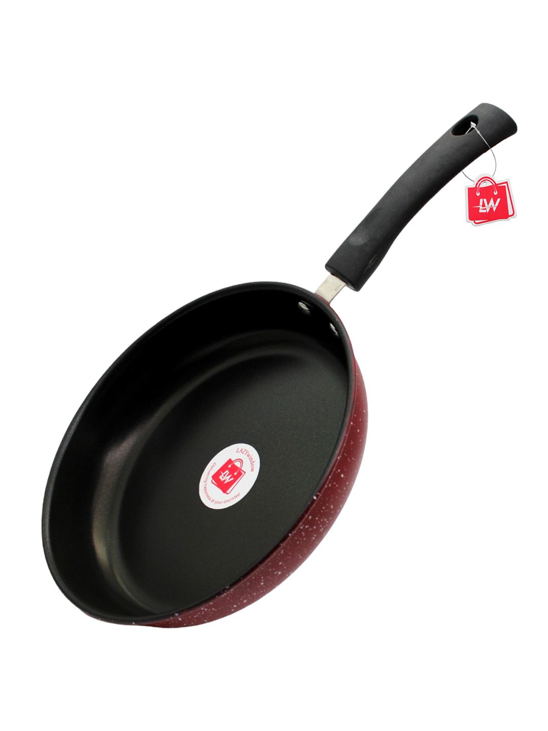 LAZYwindow Maroon & Black Premium Quality Nonstick Fry Pan 1L