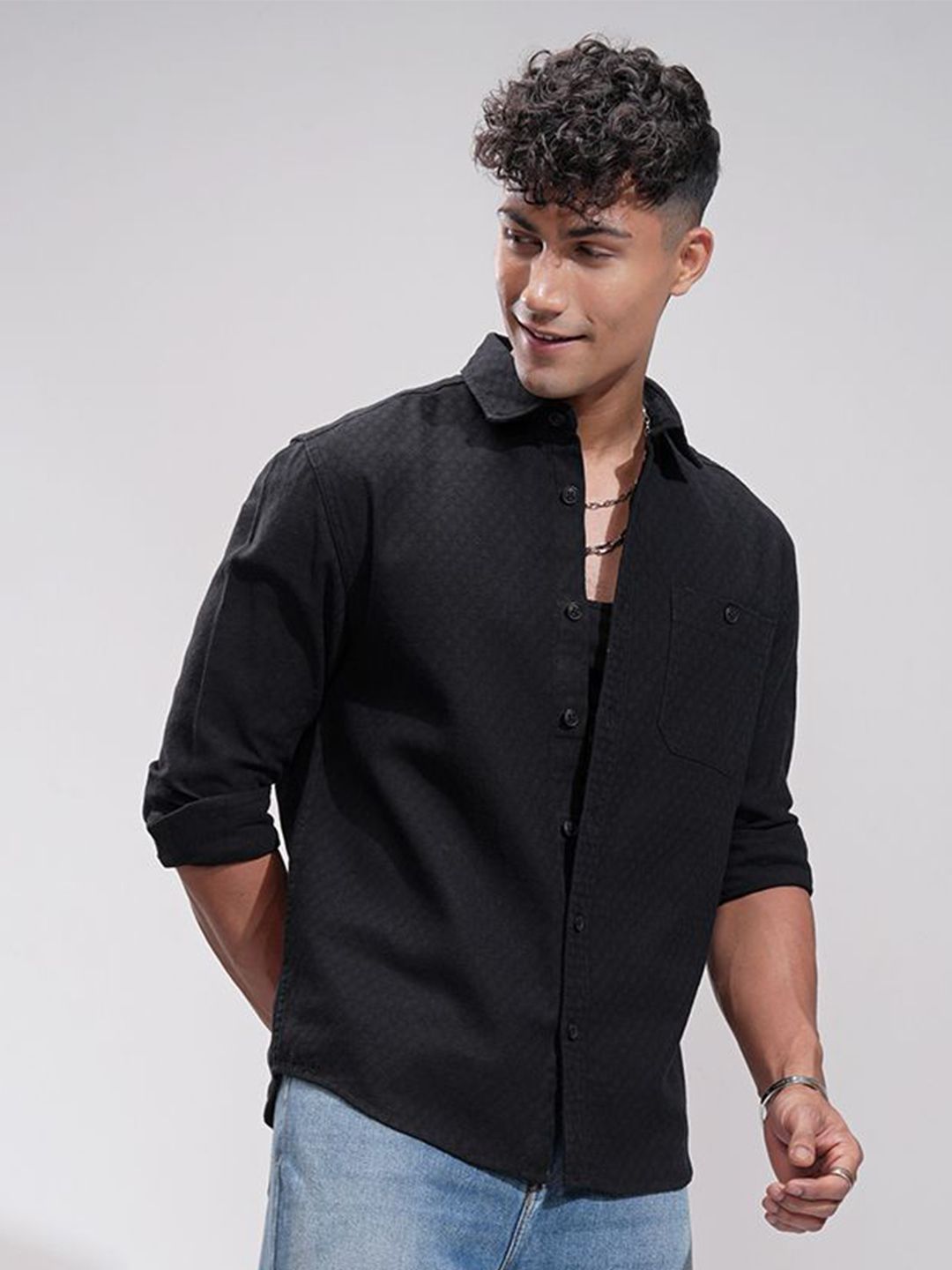 HIGHLANDER Men Comfort Opaque Casual Shirt