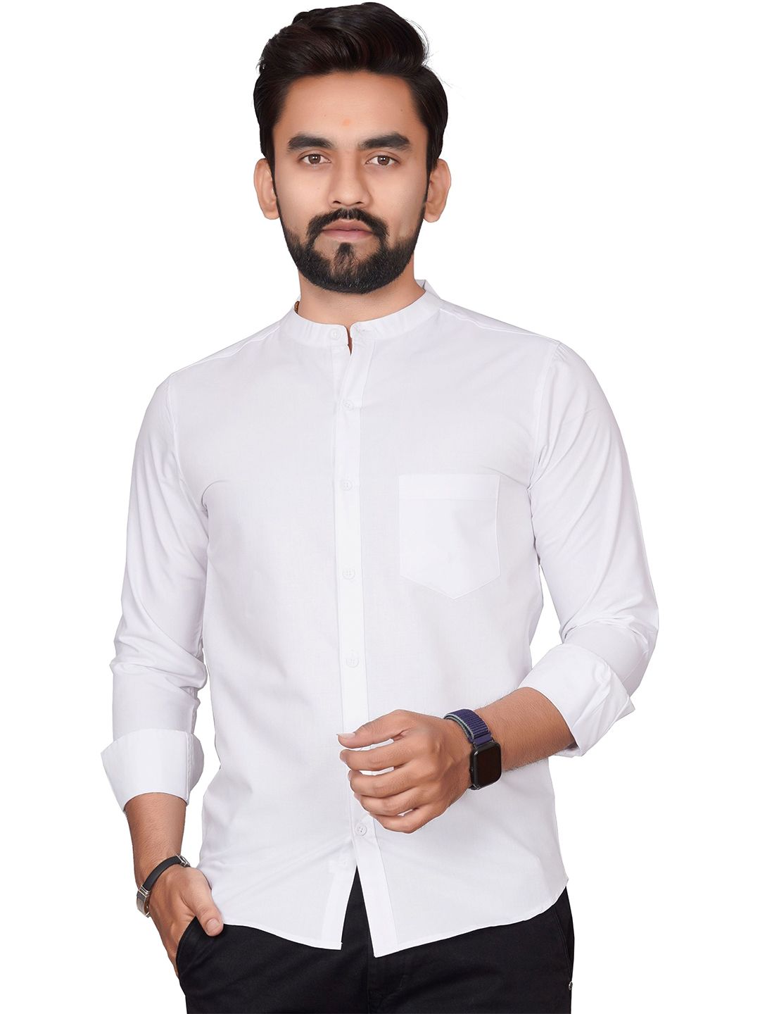 GLOBAL NOMAD Men Semi Sheer Formal Shirt