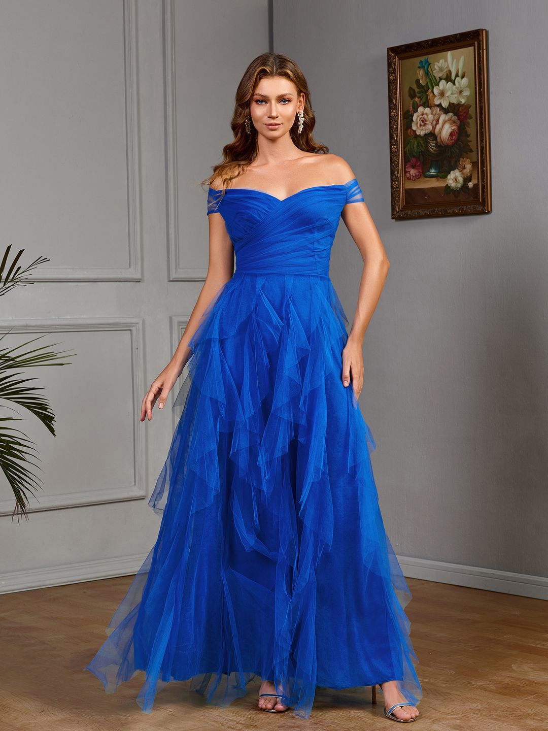 bebe Off-Shoulder Maxi Dress