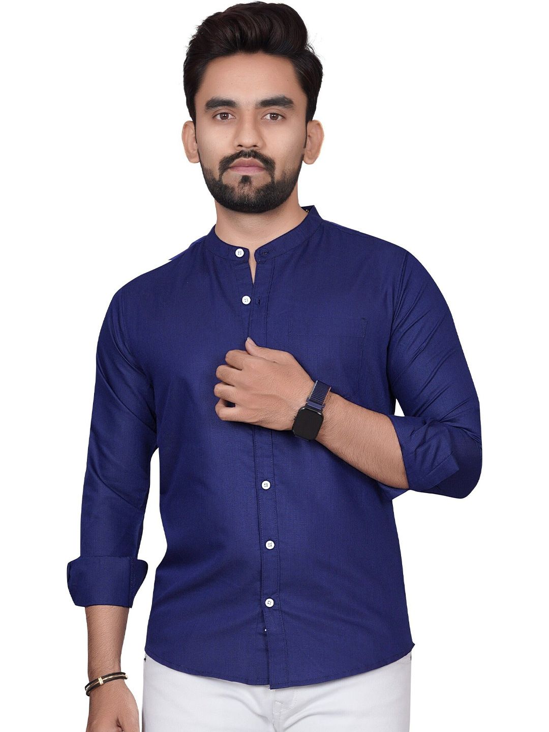 GLOBAL NOMAD Men Semi Sheer Formal Shirt
