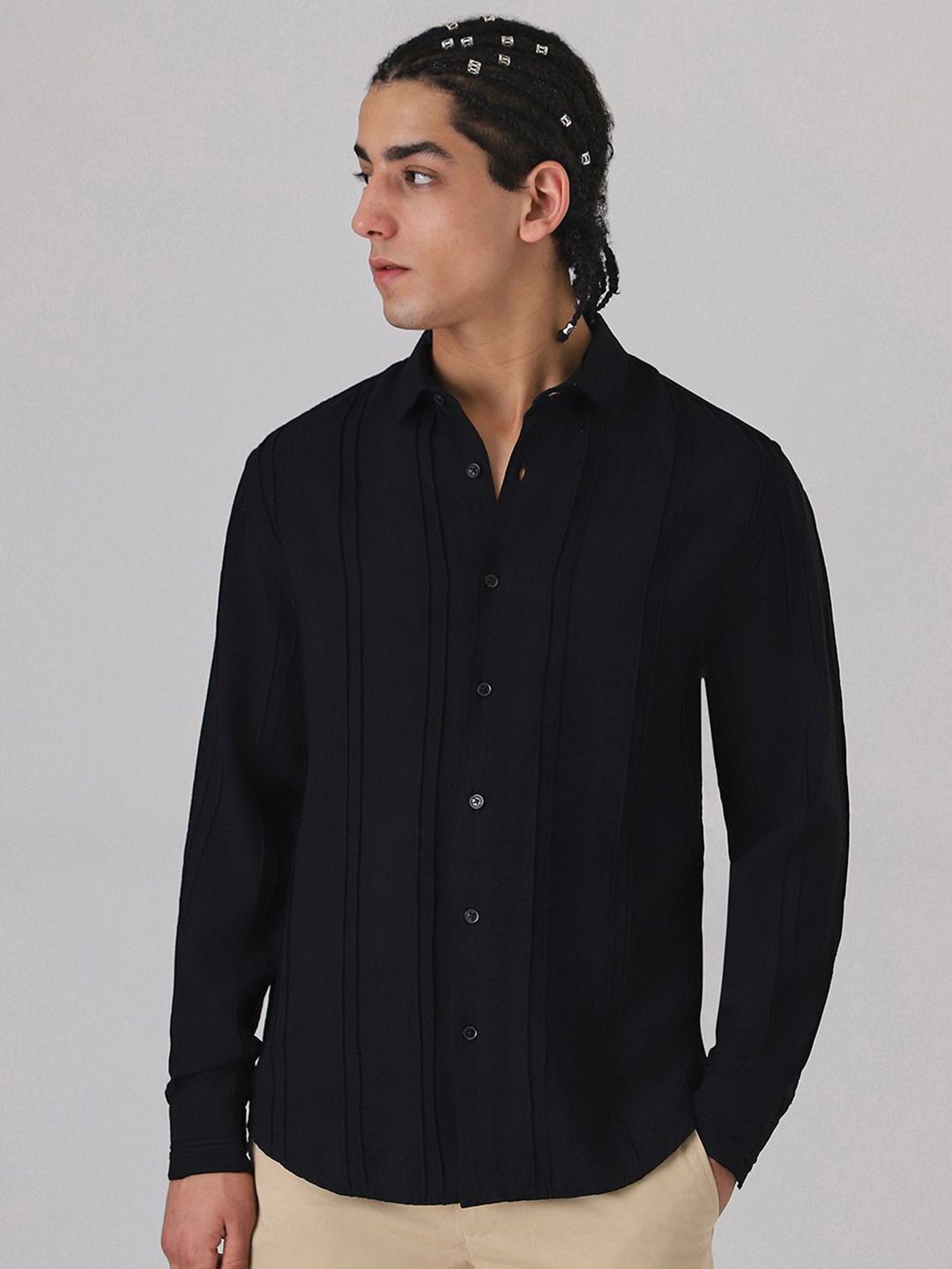 Banana Club Men Classic Slim Fit Textured Casual Shirt