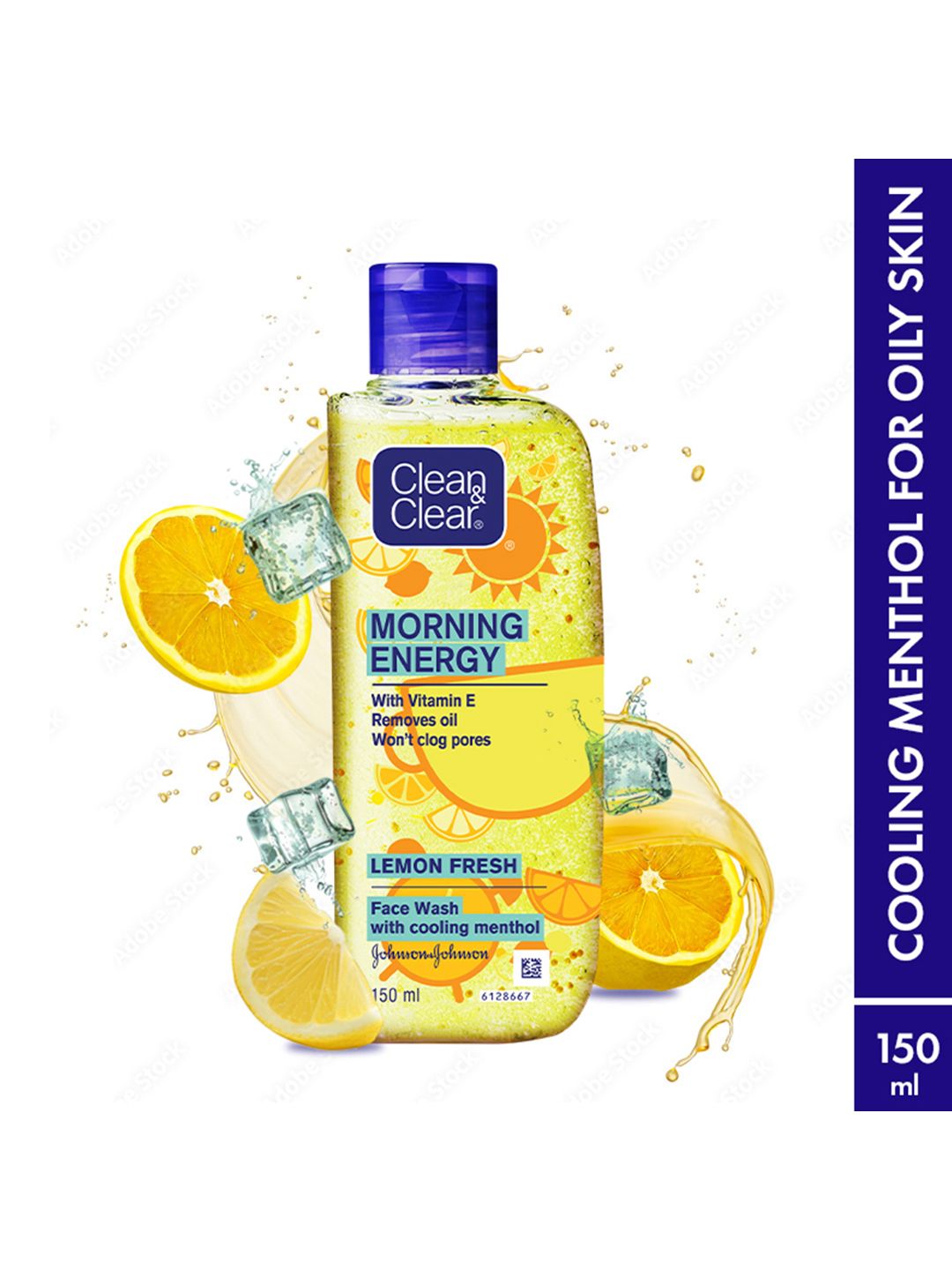 Clean&Clear Morning Energy Lemon Fresh Face Wash with Menthol for Normal Skin - 150ml