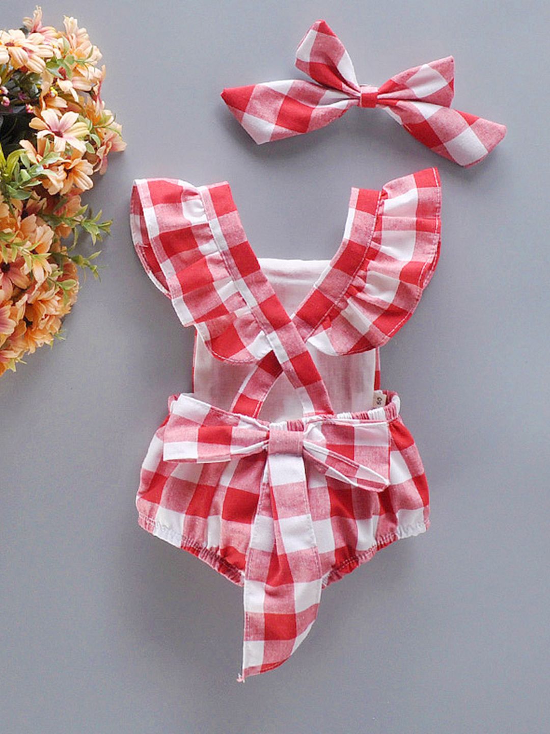 StyleCast x Revolte Girls Checked Cotton Bodysuit