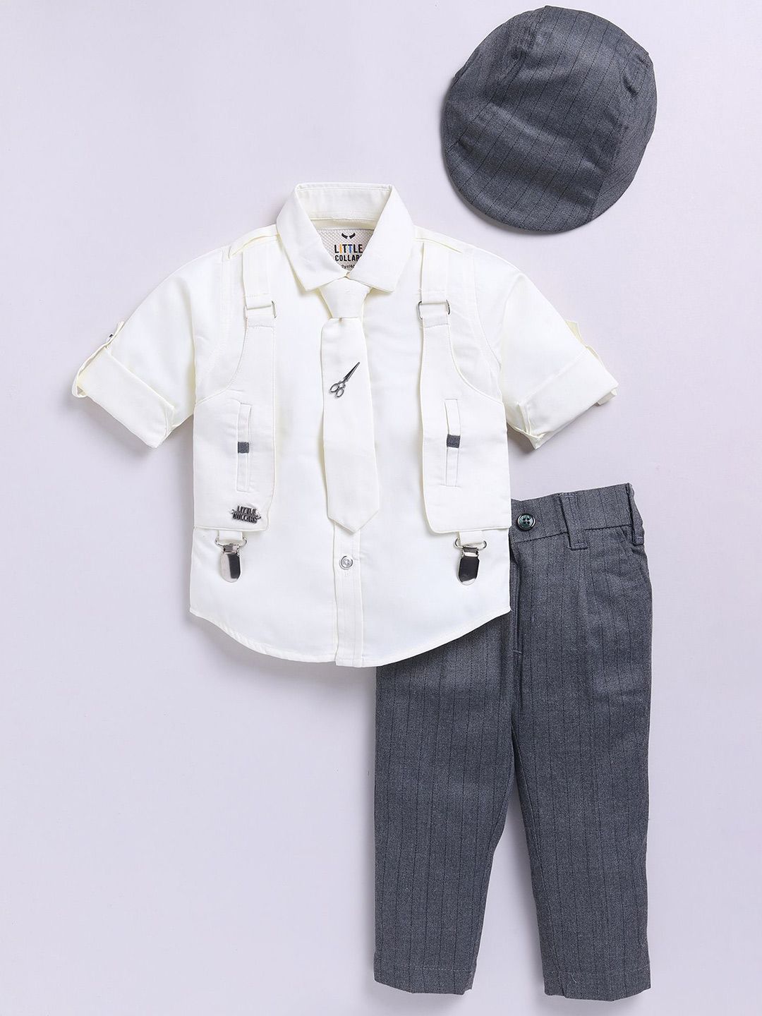 Buy LITTLE COLLARS Boys Printed Shirt With Trousers -  - Apparel for Boys
