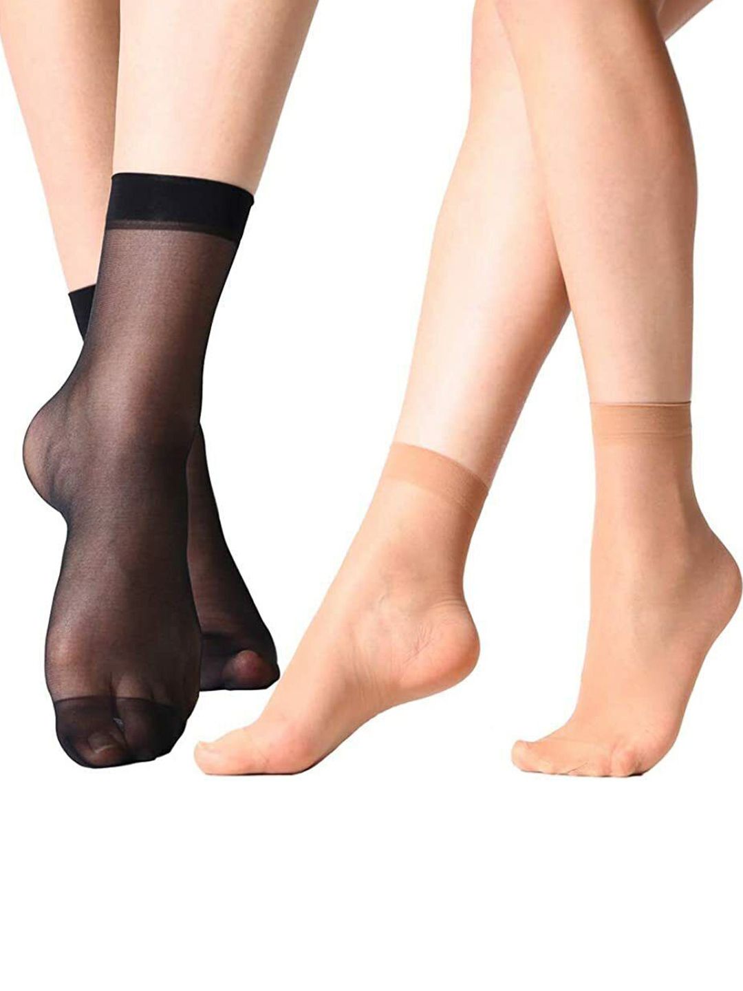 POLLOLOCO Women Pack Of 2 Ankle-Length Ultra Thin Sheer Socks