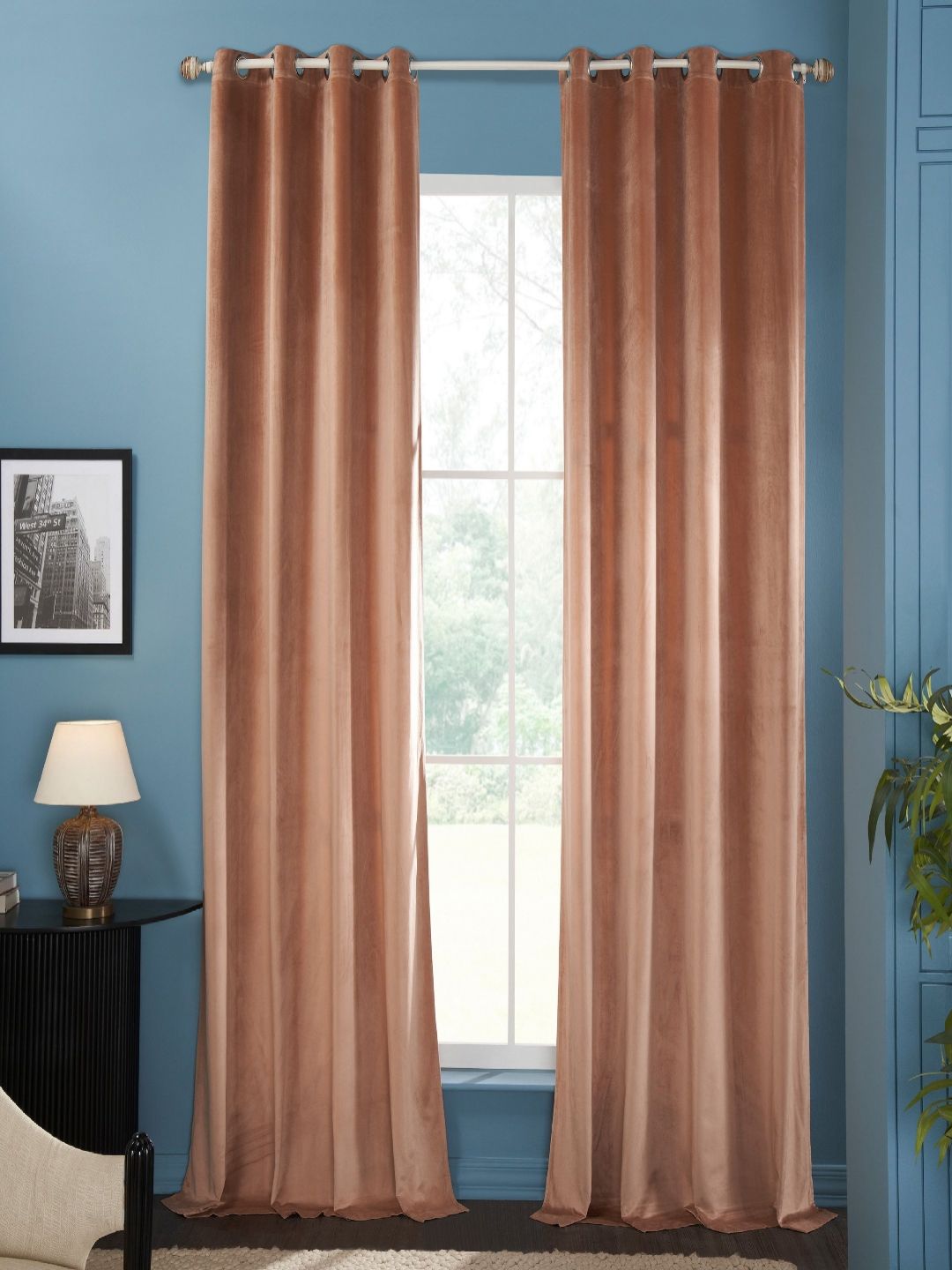 Buy Deco Window Orange 2 Pieces Room Darkening Door Curtain -  - Home for Unisex