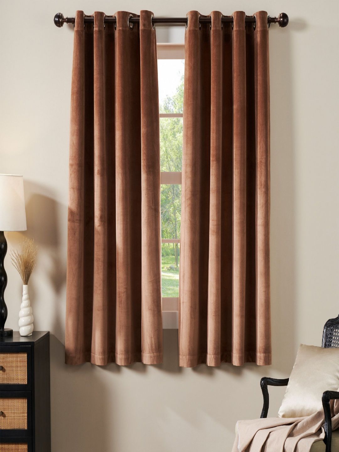 Buy Deco Window Brown 2 Pieces Room Darkening Window Curtain -  - Home for Unisex